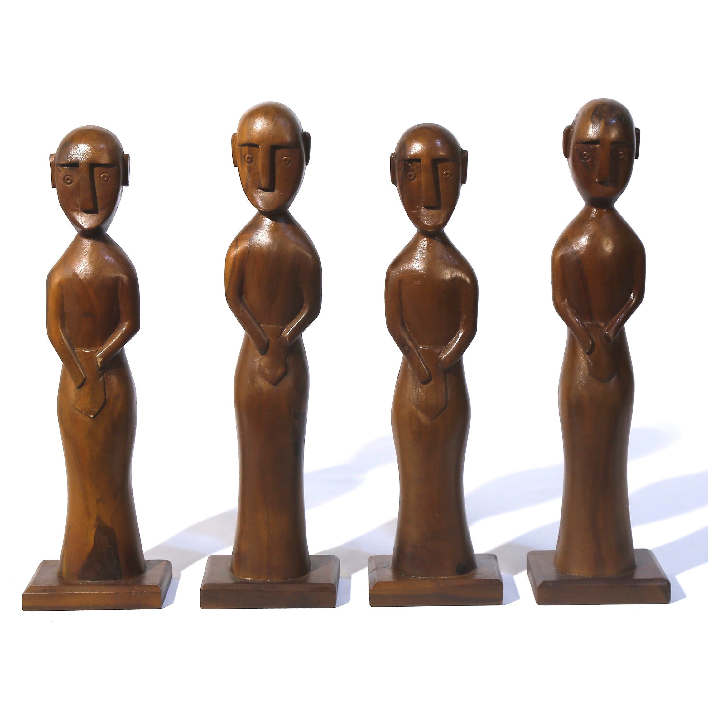 (Set of 4) Artistic Wooden Figurine Traditional Décor