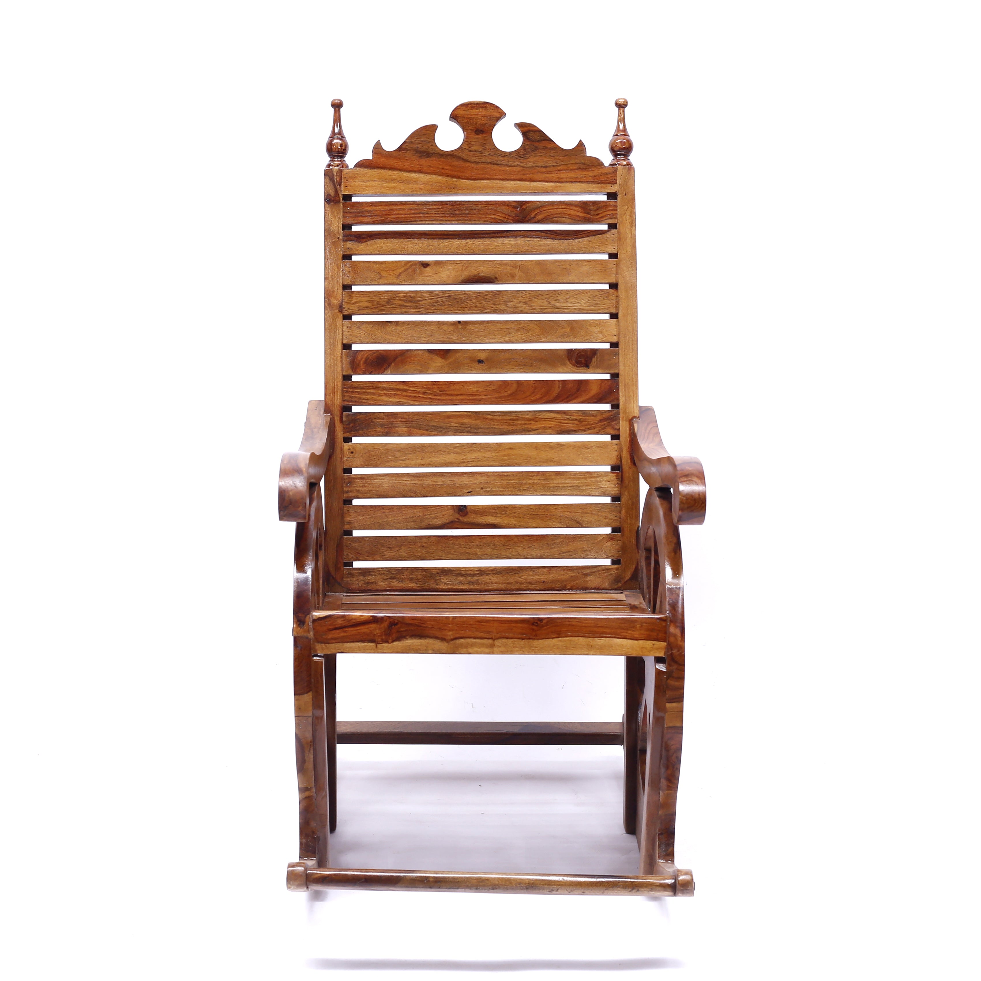 Wheel Inspired Rock Sheesham Rocking Chair Rocking Chair
