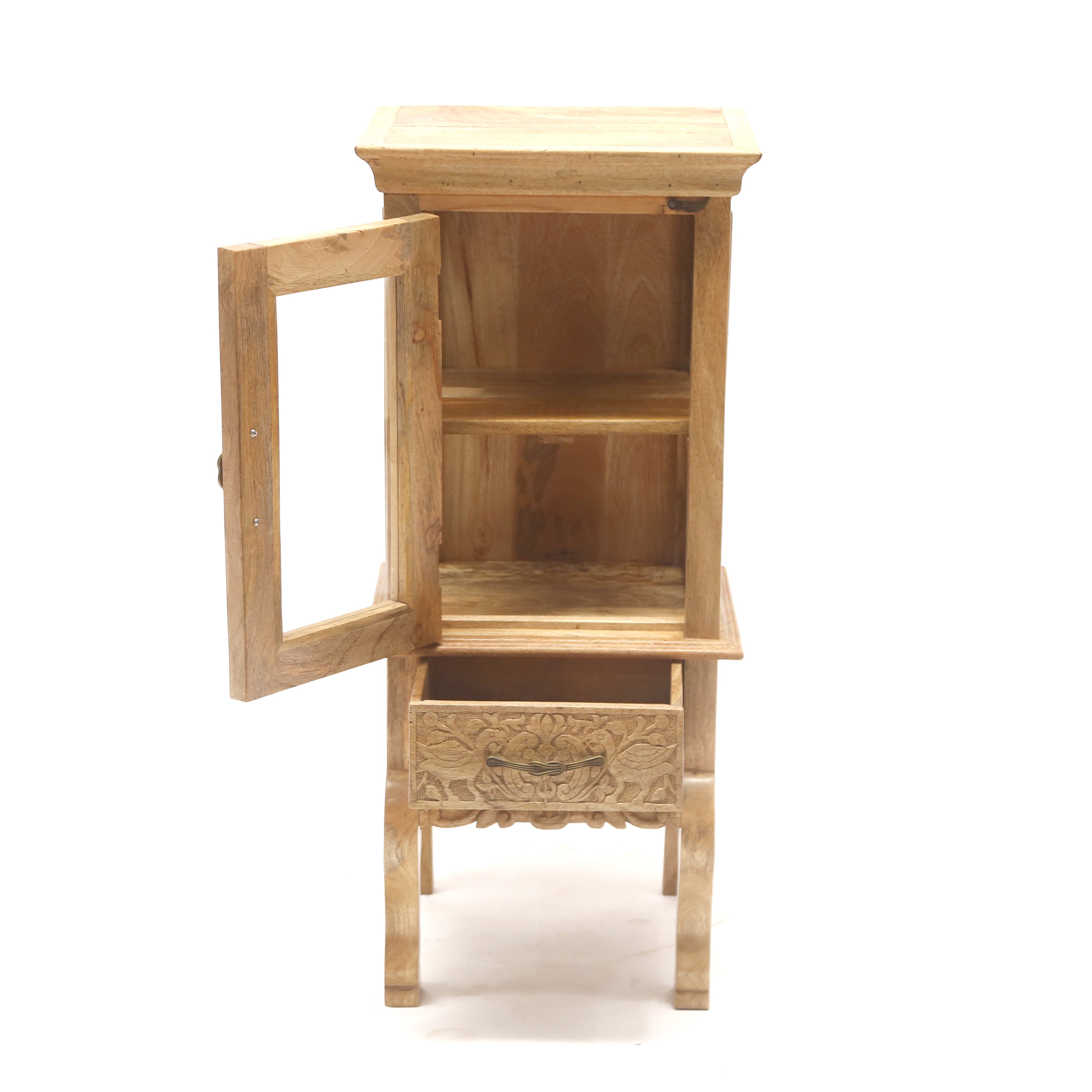 Wooden Carved Leg Cabinet Cupboard