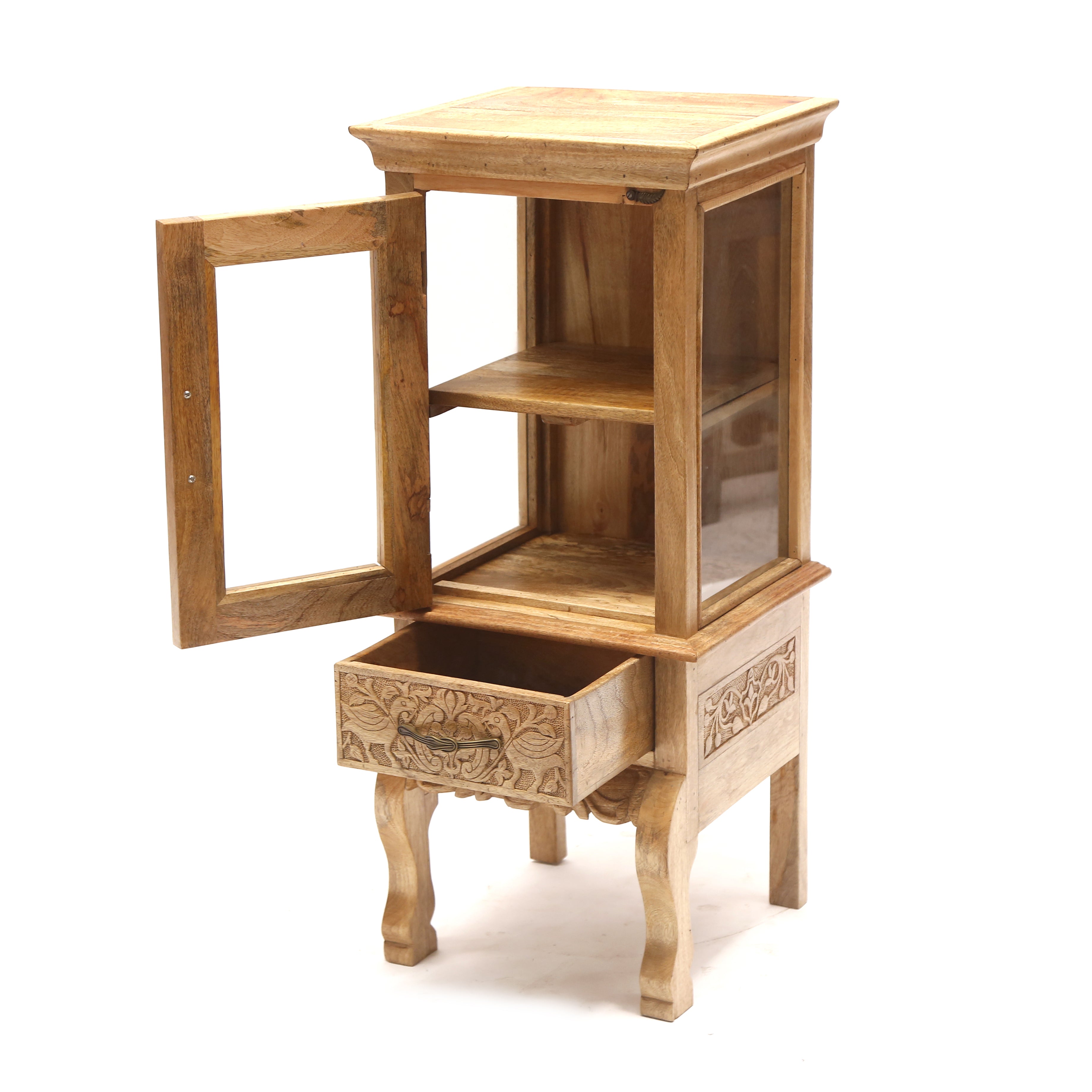 Wooden Carved Leg Cabinet Cupboard