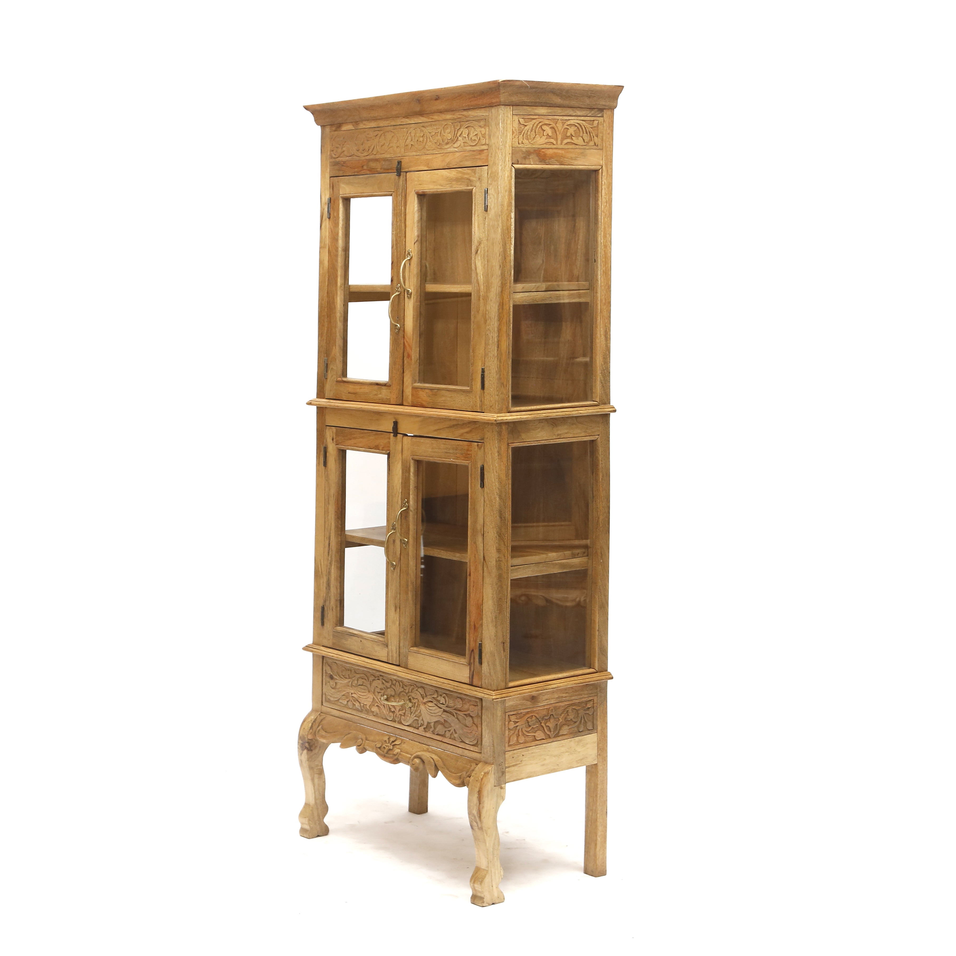 Wooden 2-Part Intricate Designed Cabinet Cupboard