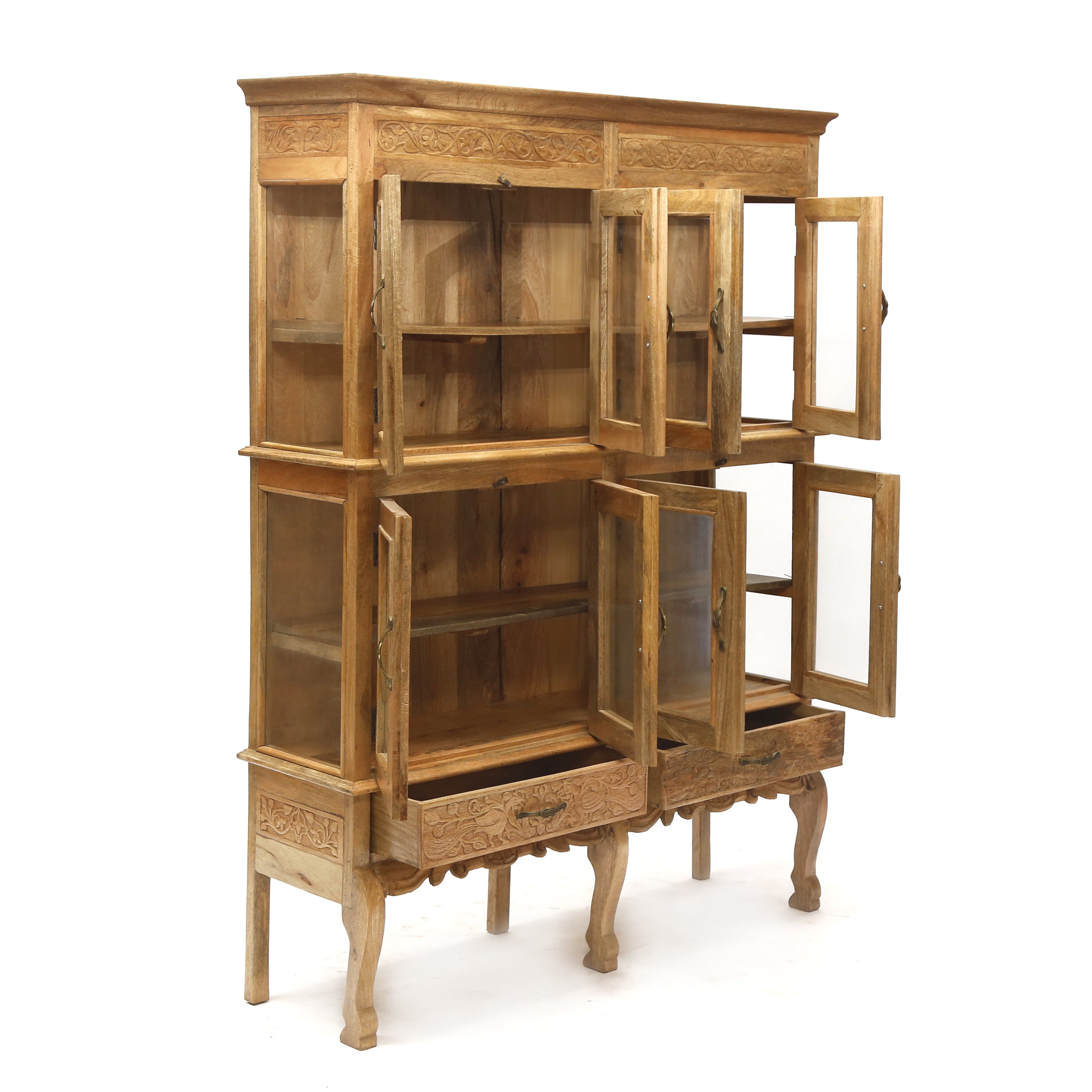 Intricate Wide Designed 2 Part Cabinet Cupboard