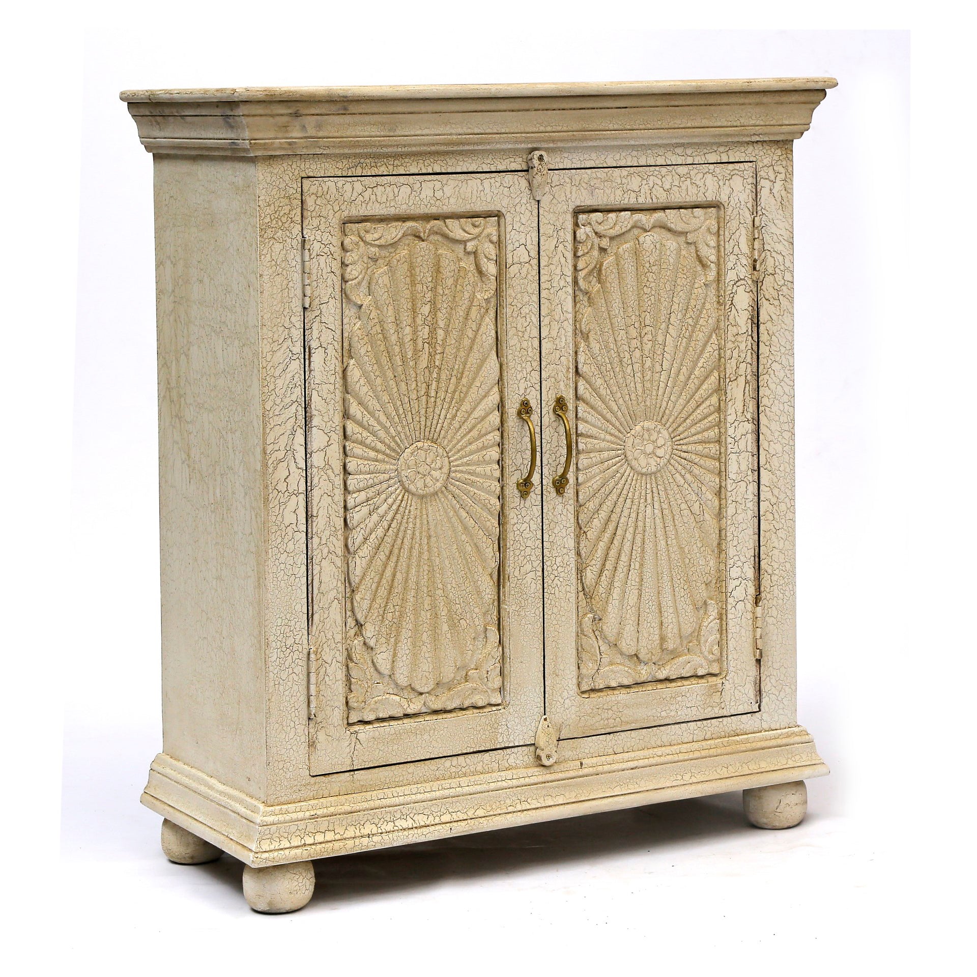 Wooden Dual Tone Vintage Cupboard Single-Tone Cupboard