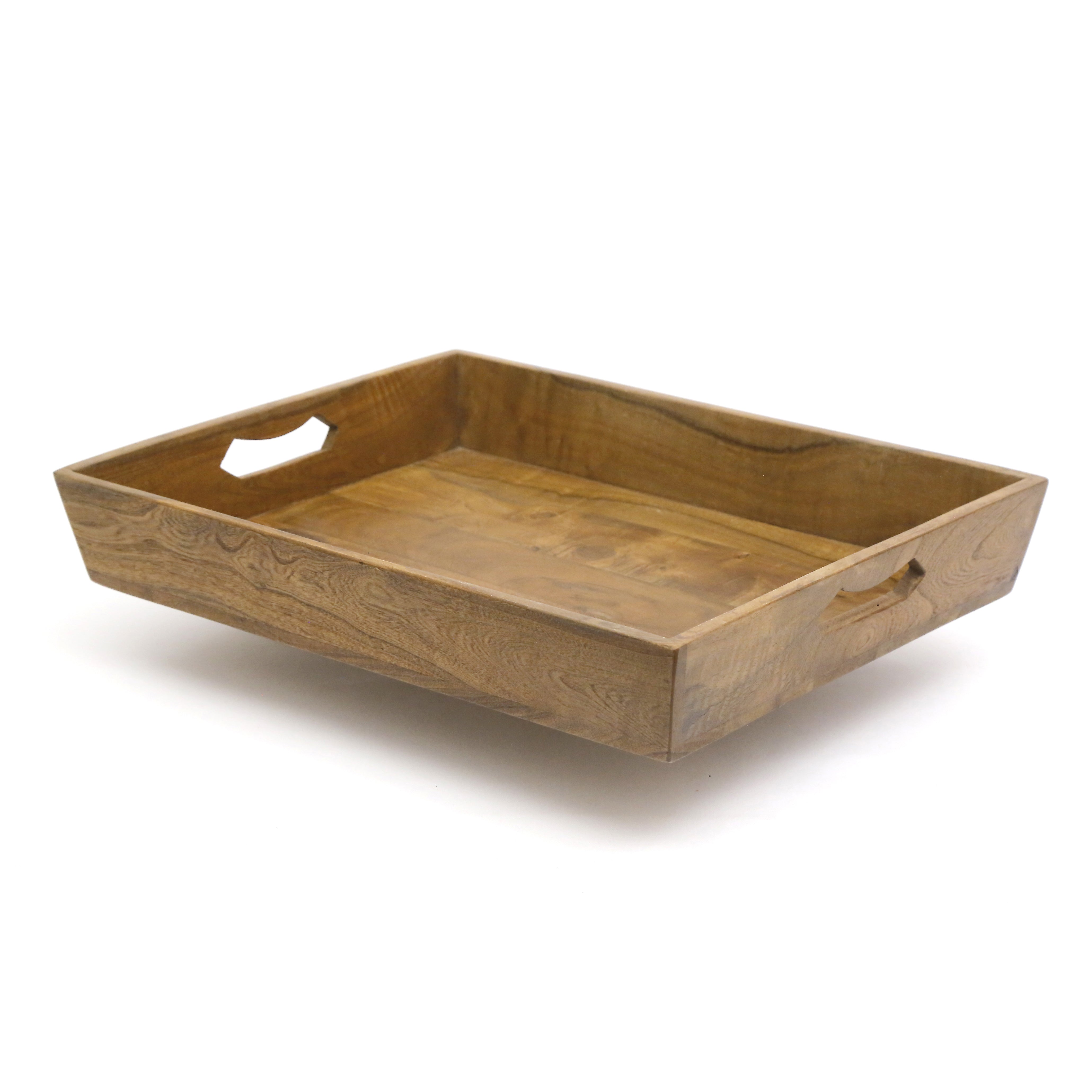 Slant Handle Wooden Tray Set Tray