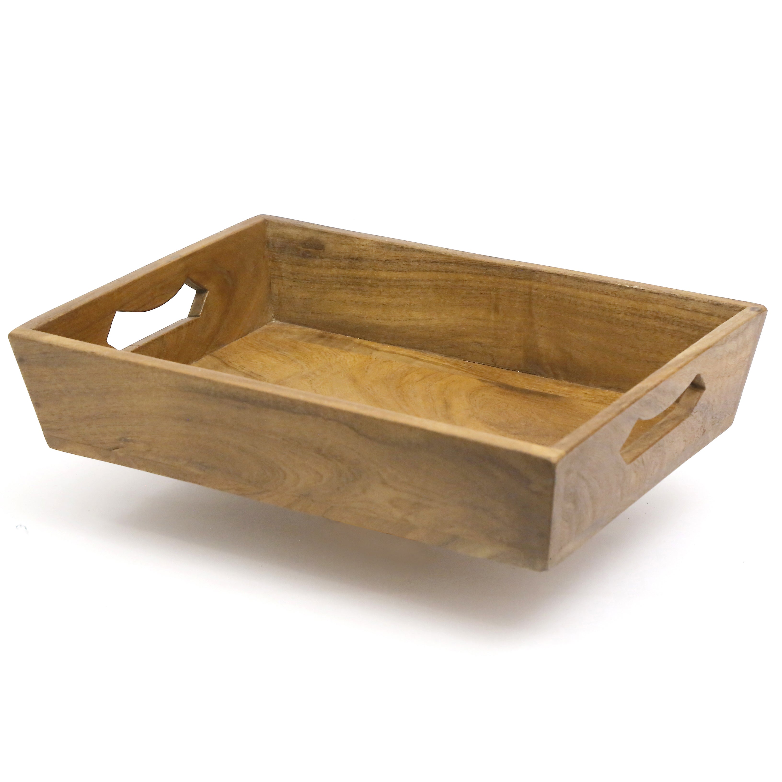 Slant Handle Wooden Tray Set Tray