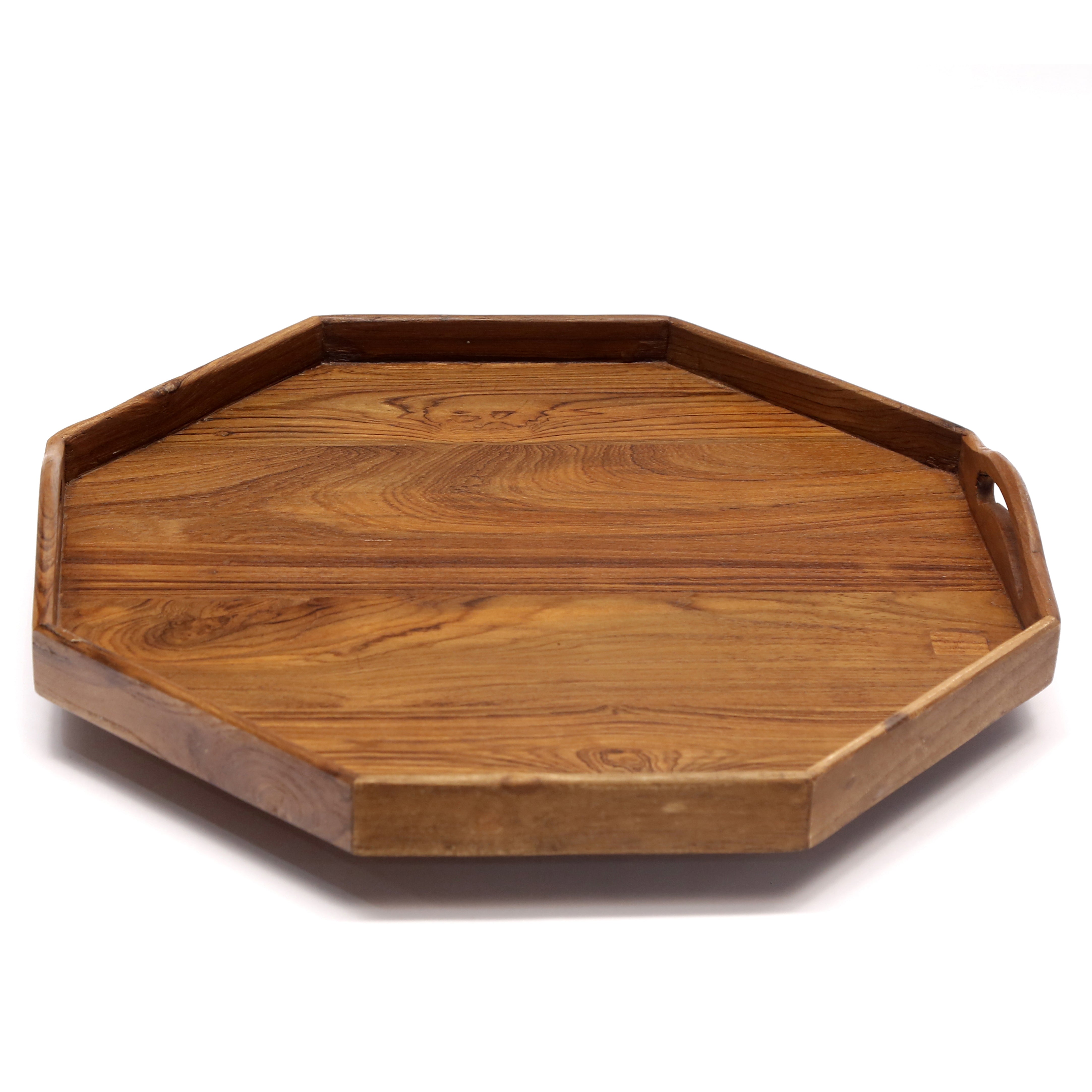 Wooden Octagonal-handle Tray Set Tray