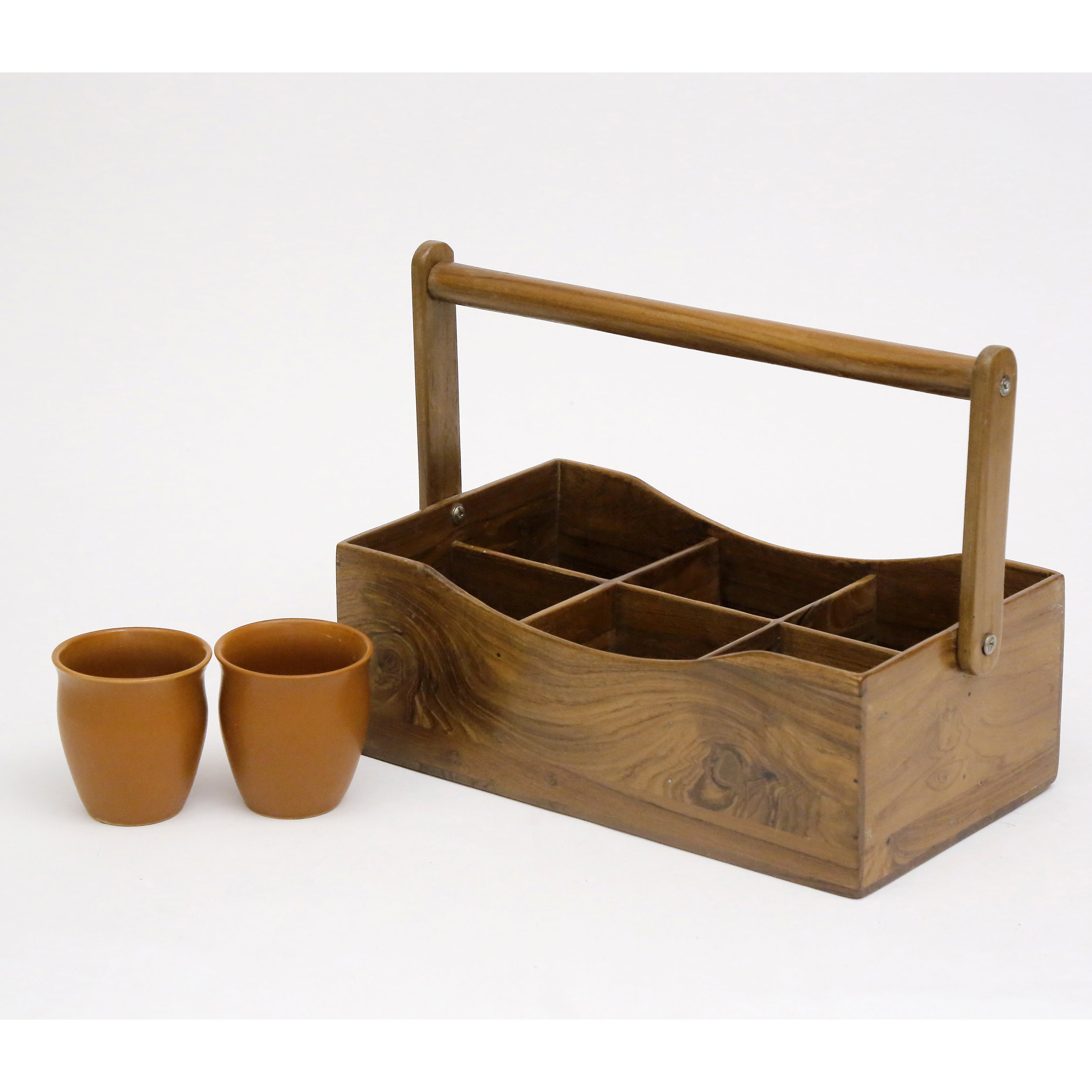 Classic Wooden Condiment Holder Tray