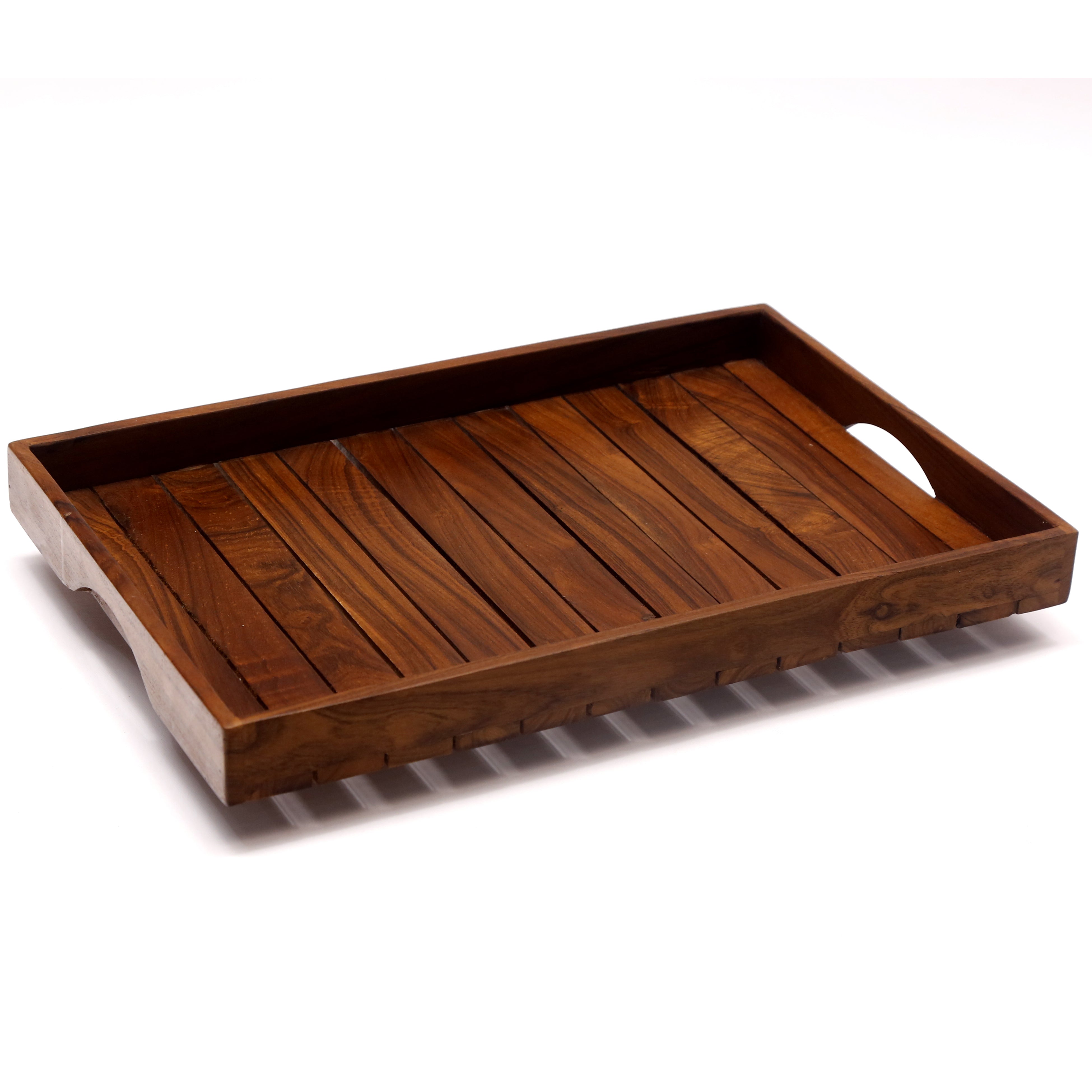 Plain Strip Square Wooden Tray Set Tray