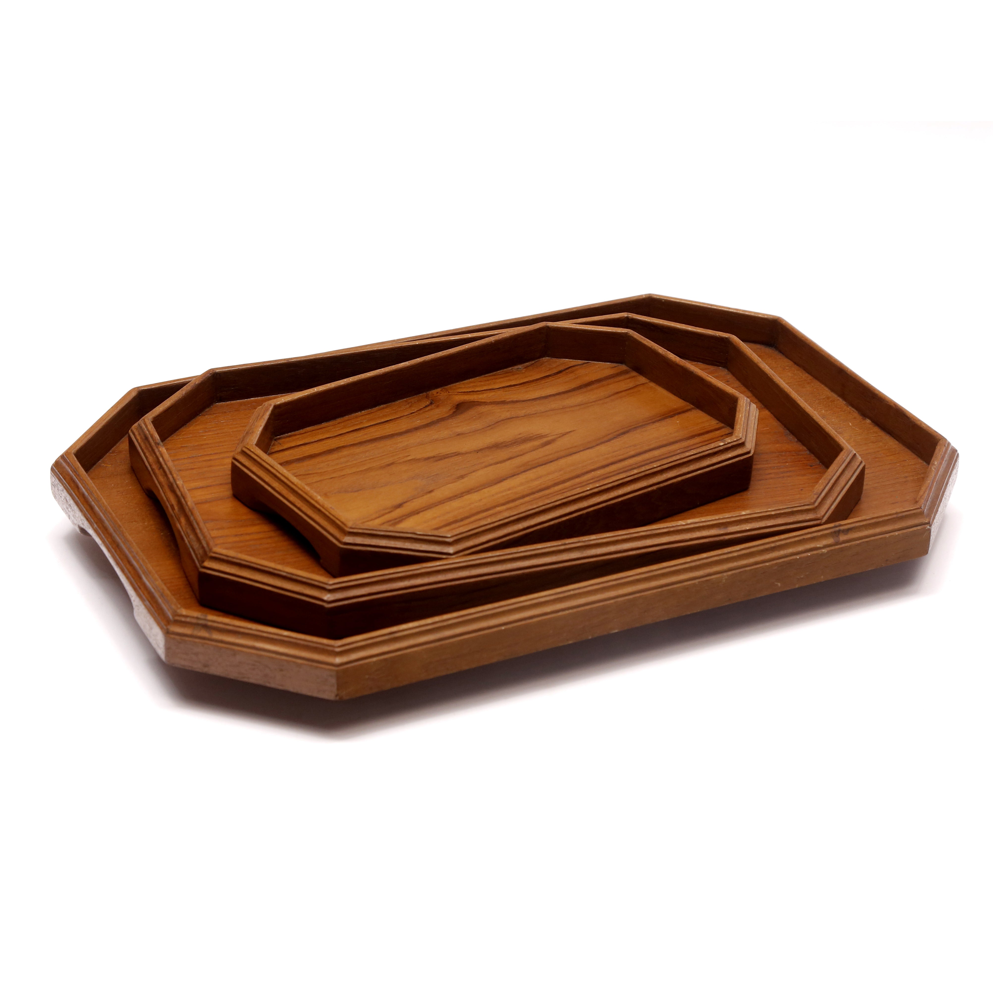 Wooden Octagram Tray Set Tray