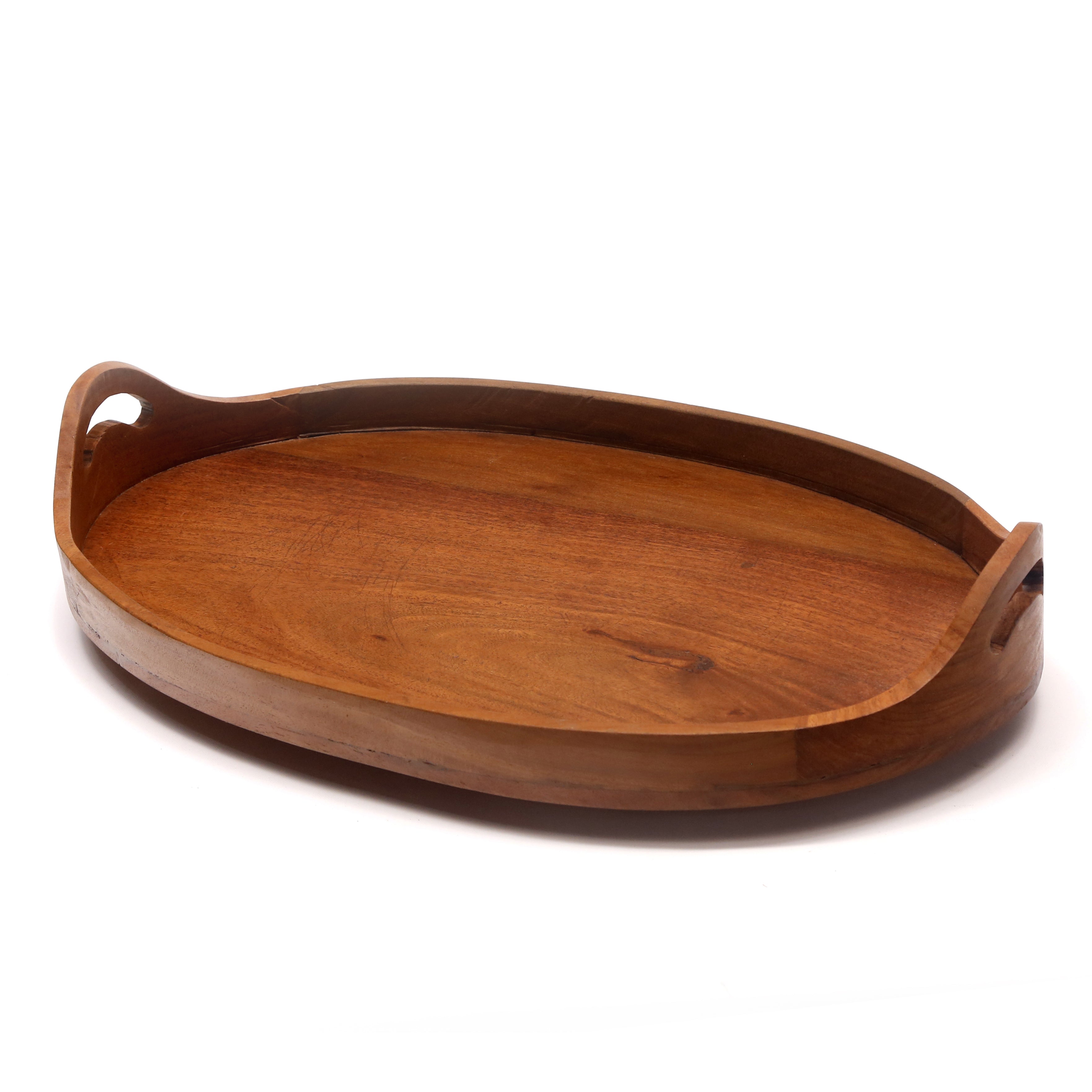Oval Solid Wood Tray - - Set of 3 Tray
