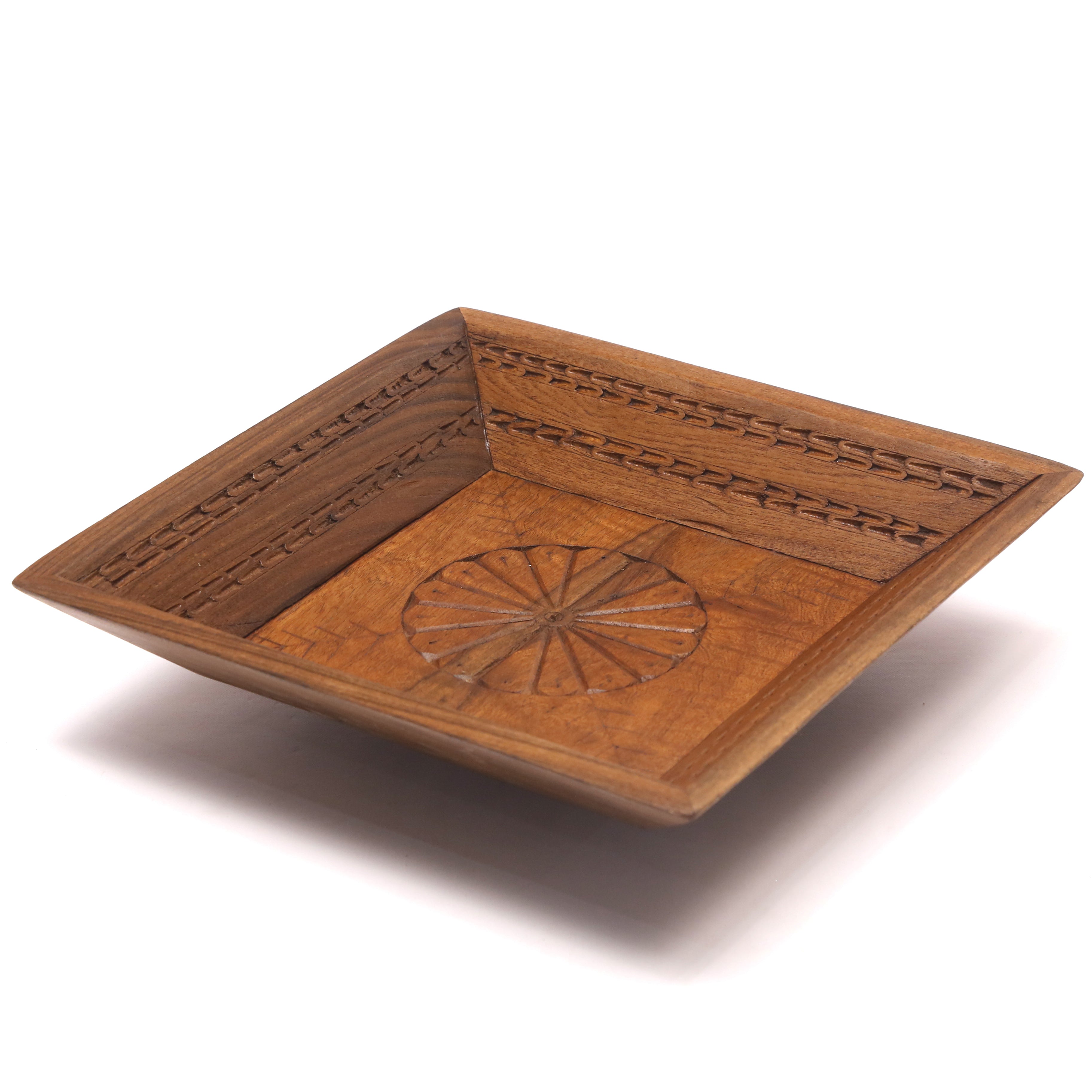 Simple Rustic Carved Tray Set Tray