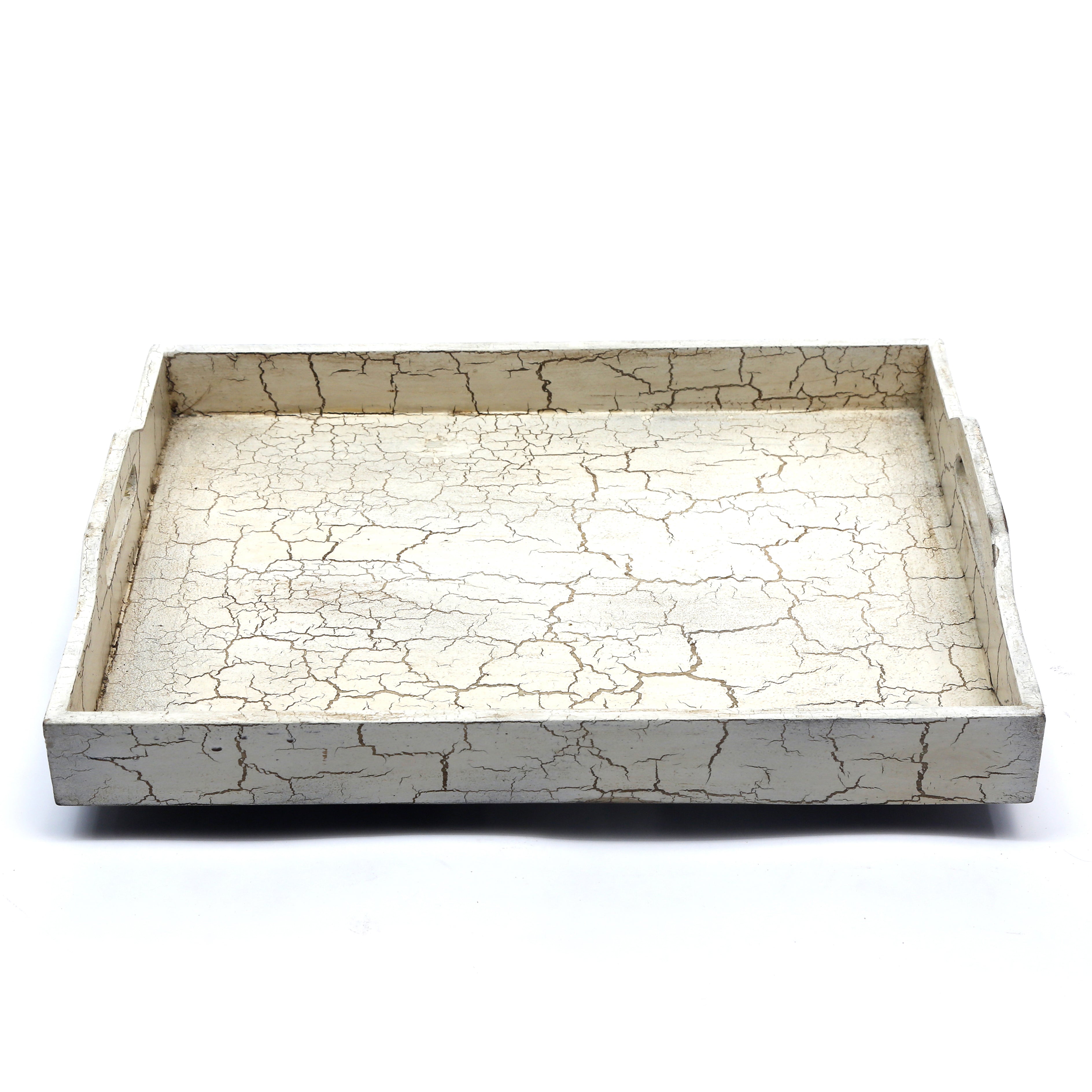 White Distressed Tray Set Tray