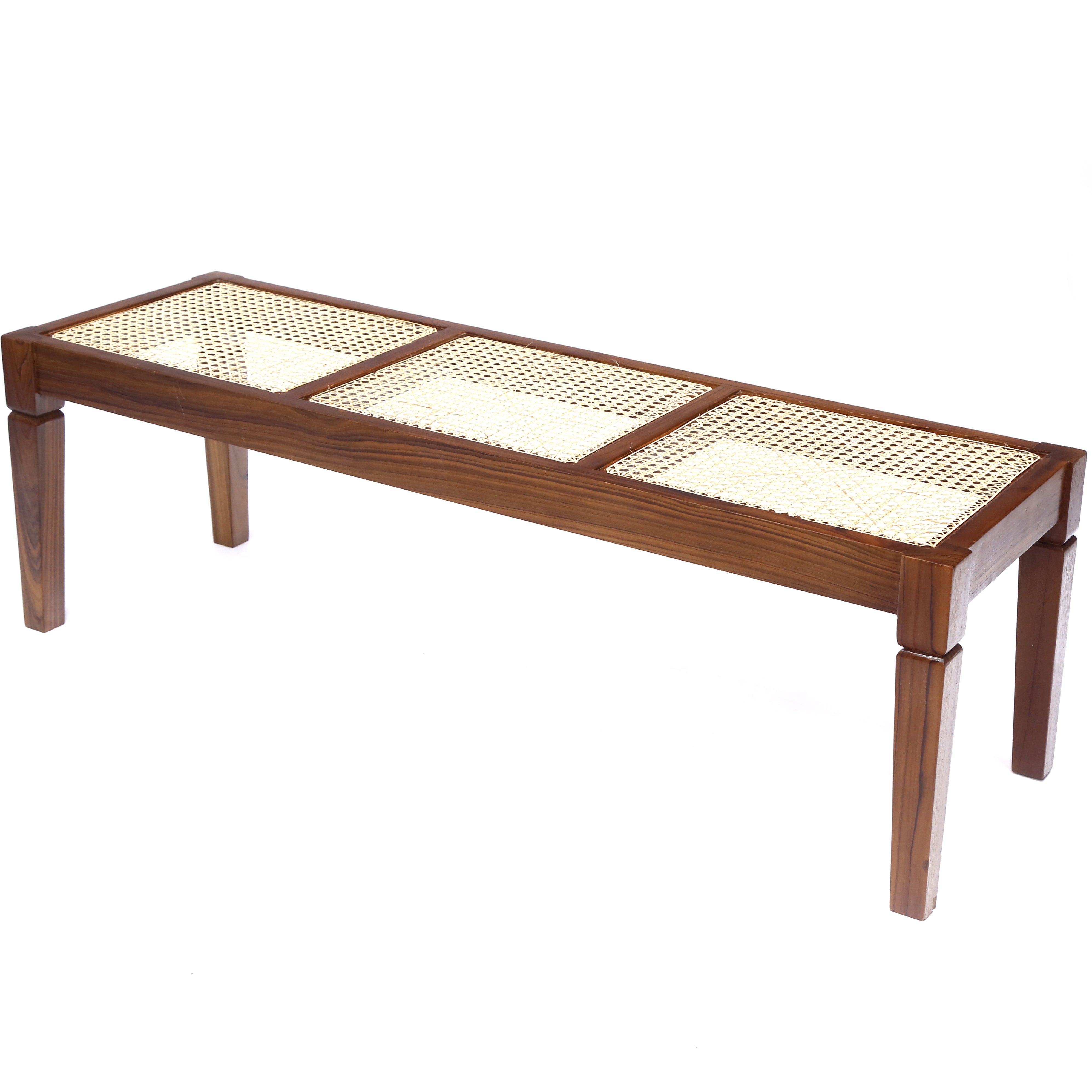 Traditional Solidwood and Cane Bench Bench