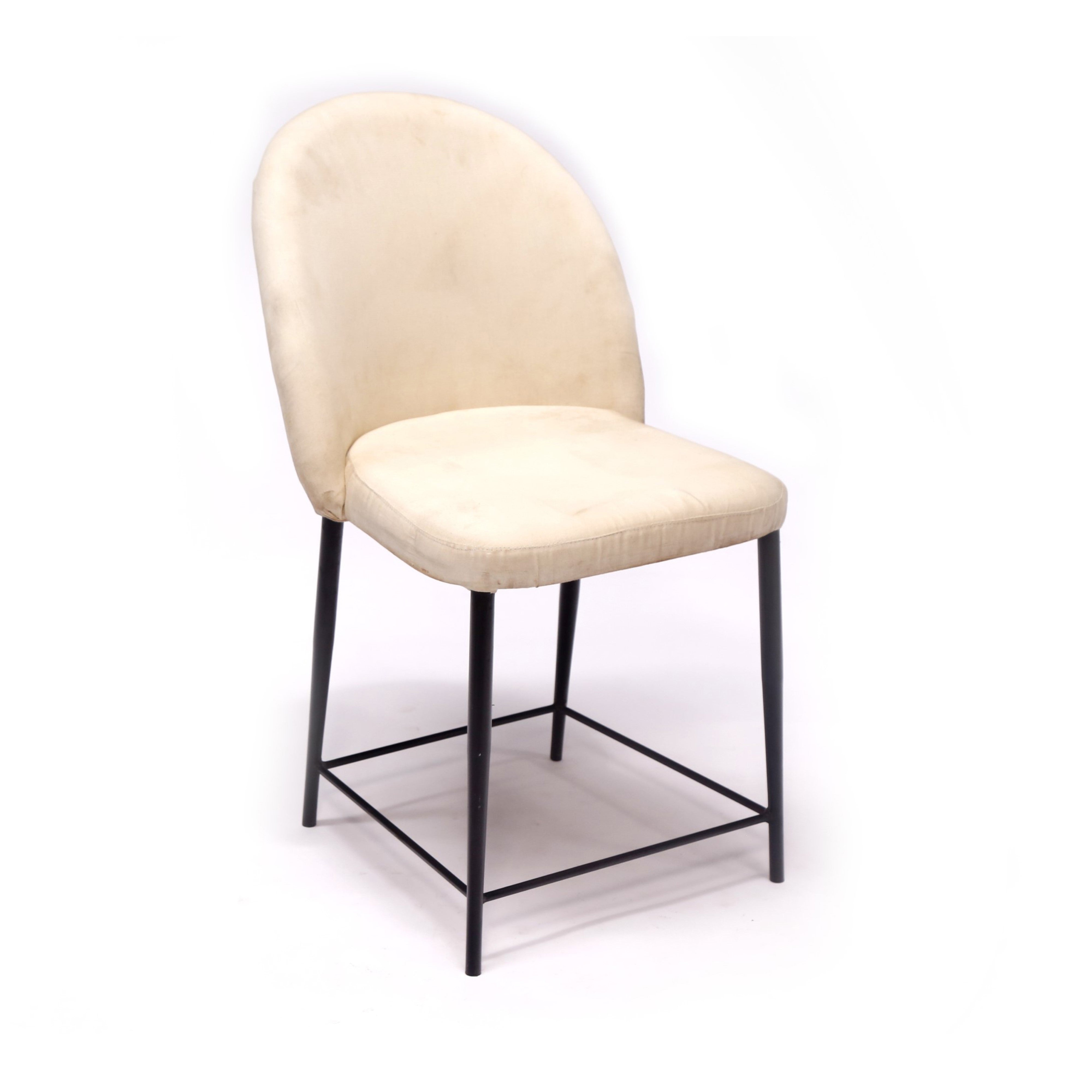 Antique Fully White Cover Handmade Metal Chair Arm Chair