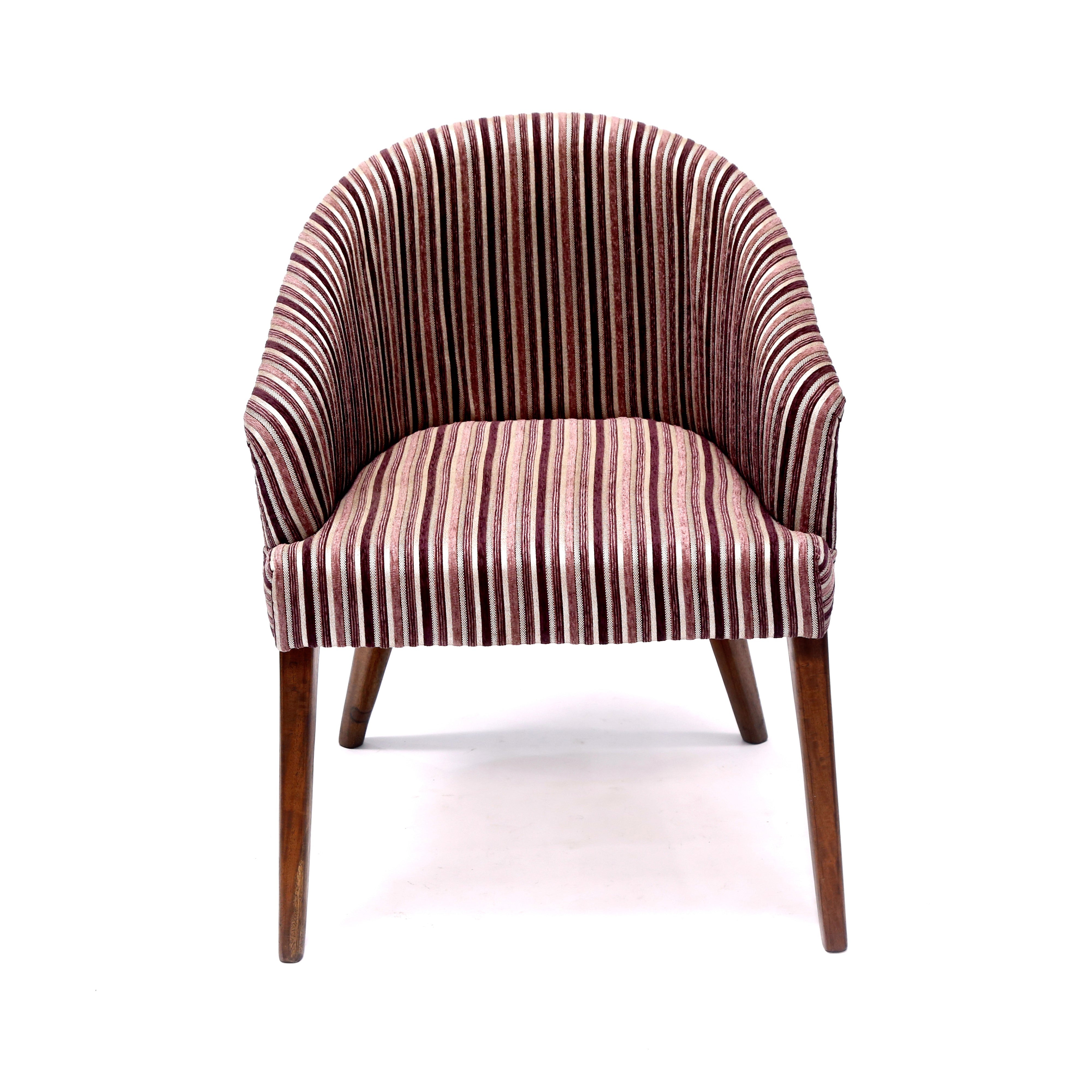 Retro Style Striped Handmade Wooden Arm Chair Arm Chair