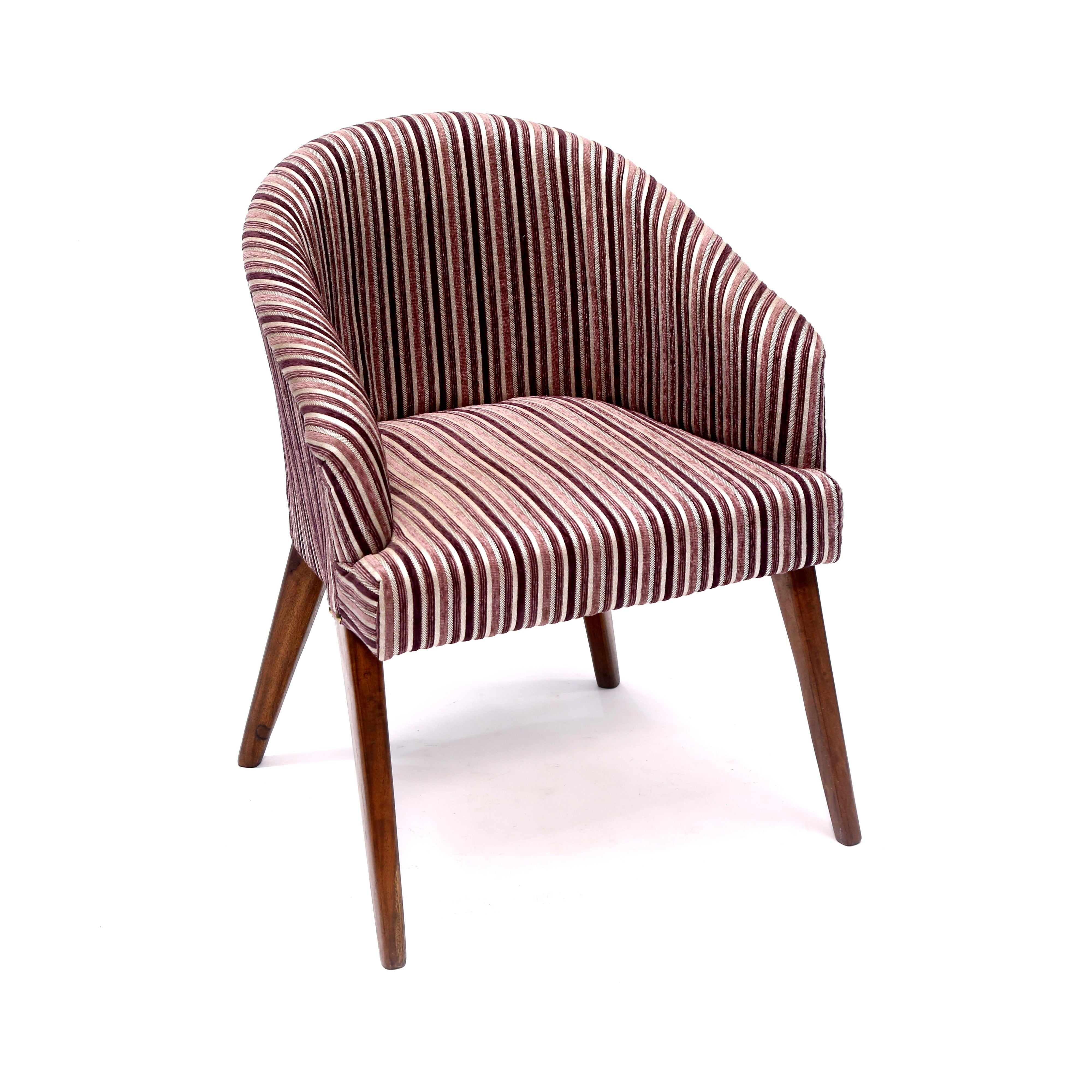 Retro Style Striped Handmade Wooden Arm Chair Arm Chair