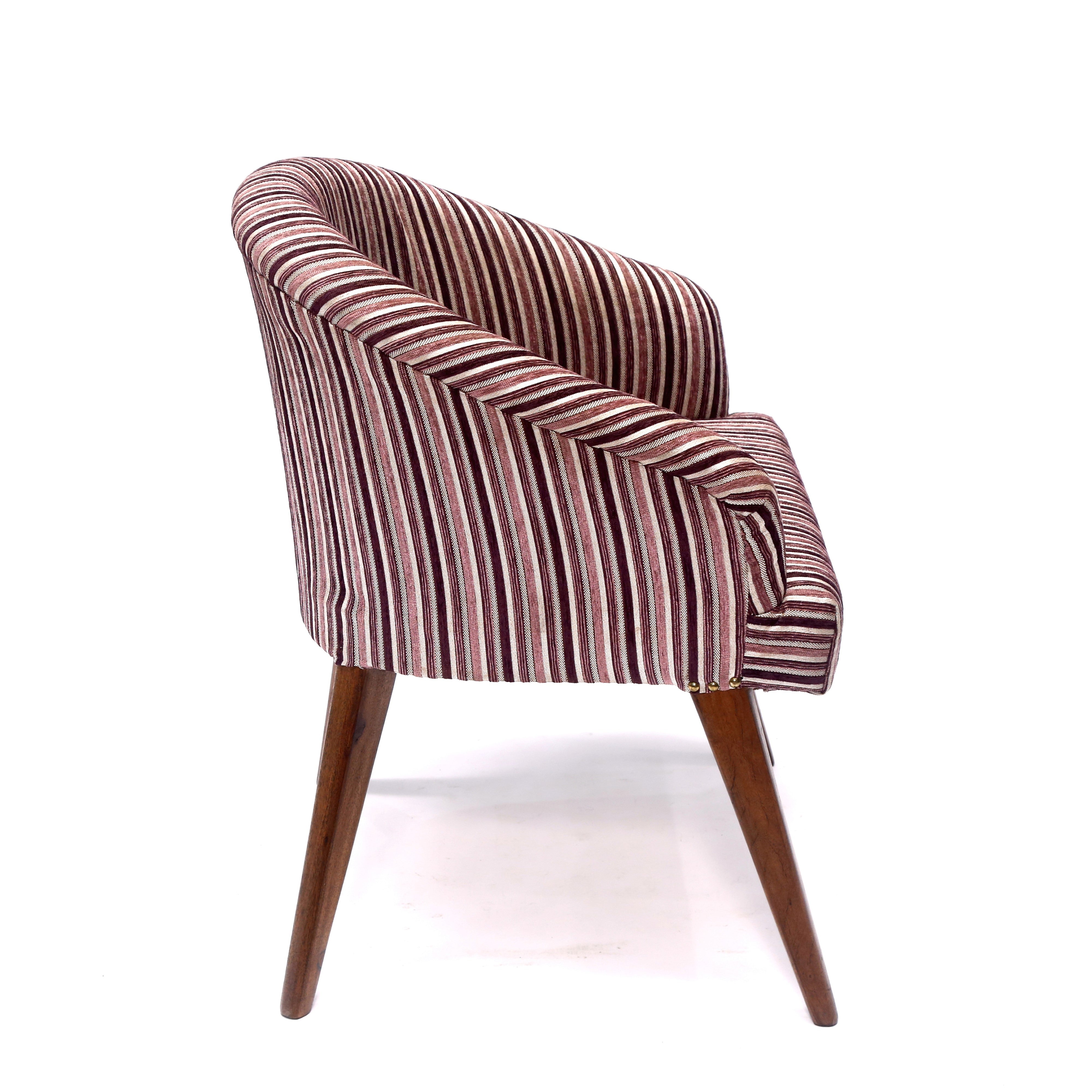 Retro Style Striped Handmade Wooden Arm Chair Arm Chair