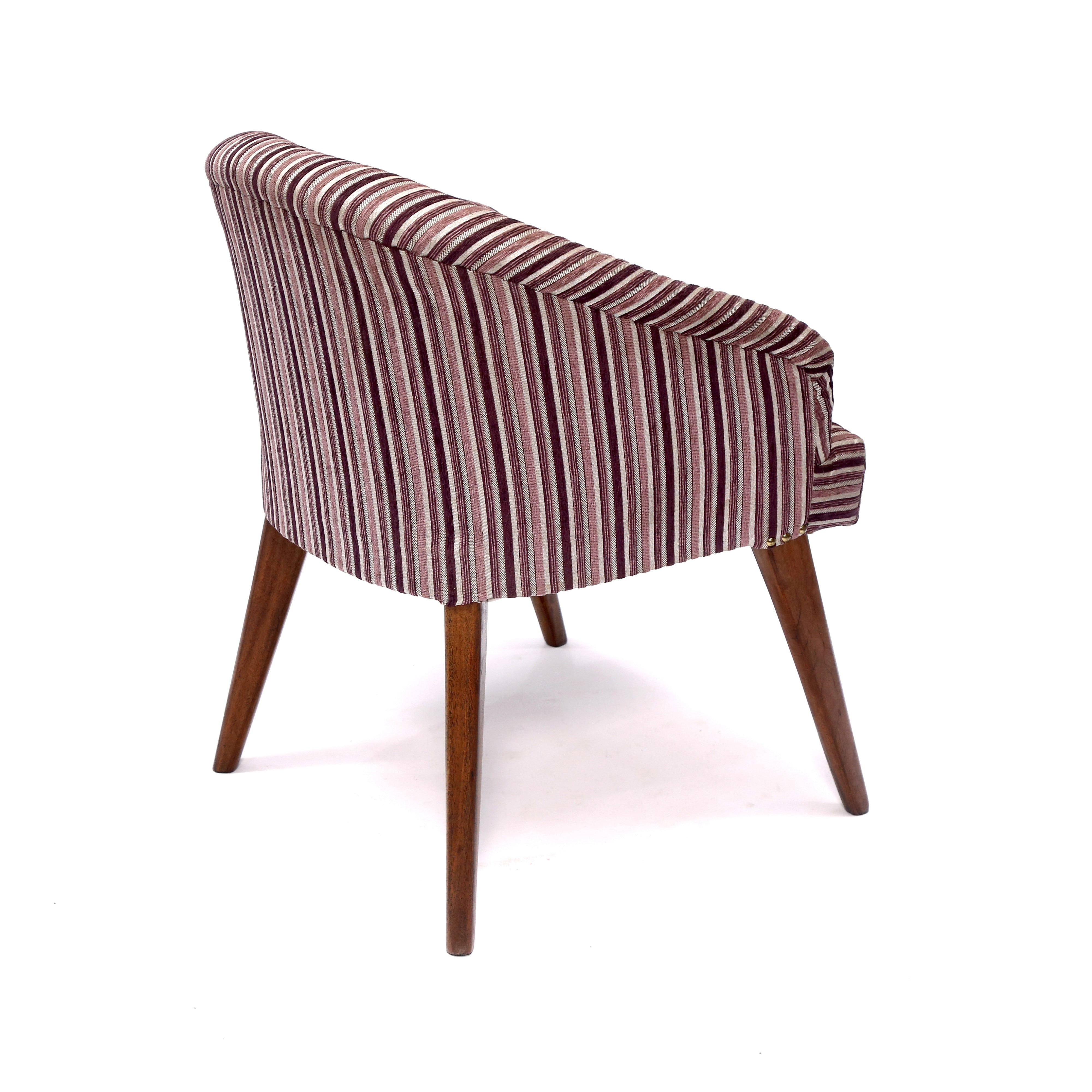 Retro Style Striped Handmade Wooden Arm Chair Arm Chair