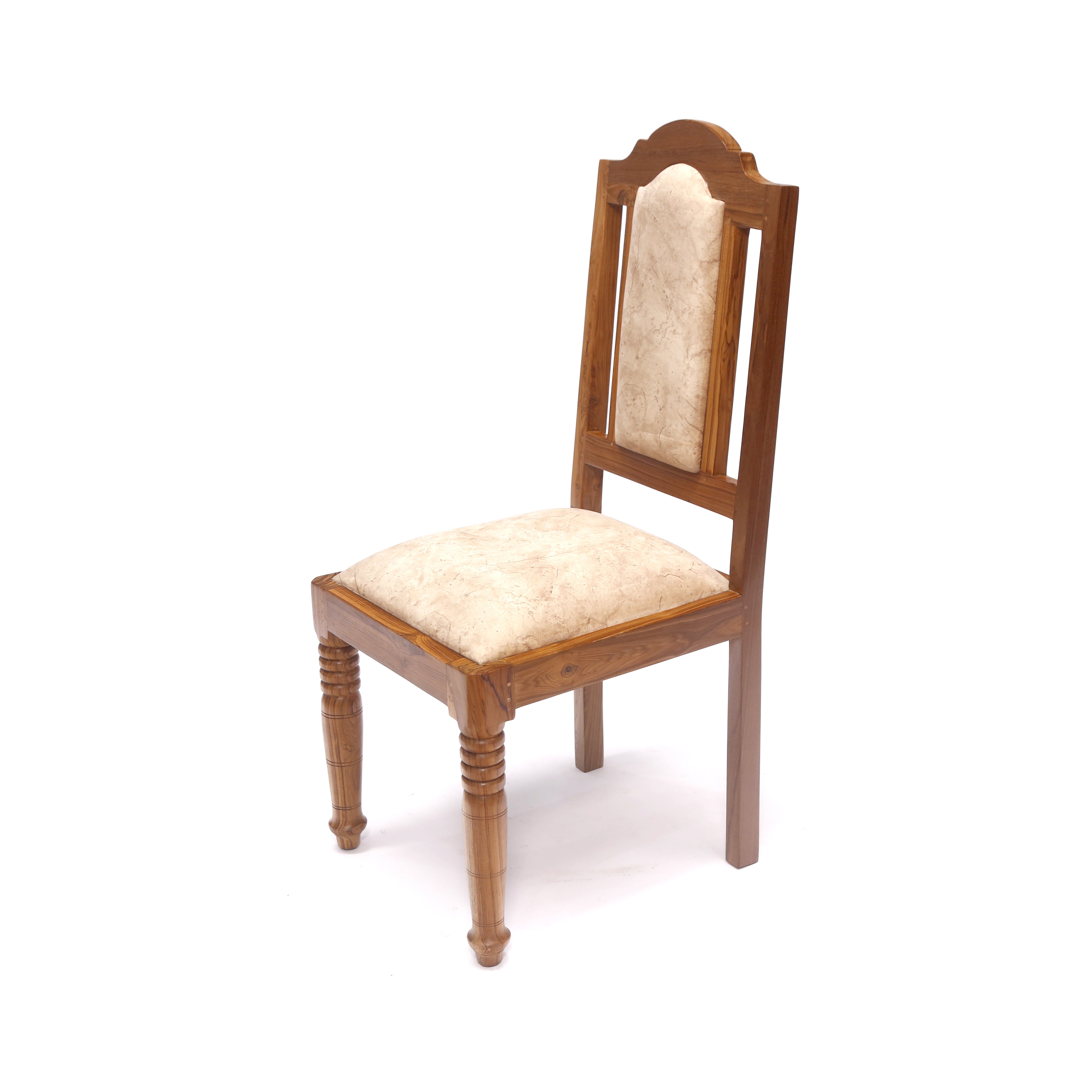(Set of 2) Teak Wood Traditional Dinning office all purpose Chair Creamy color Dining Chair