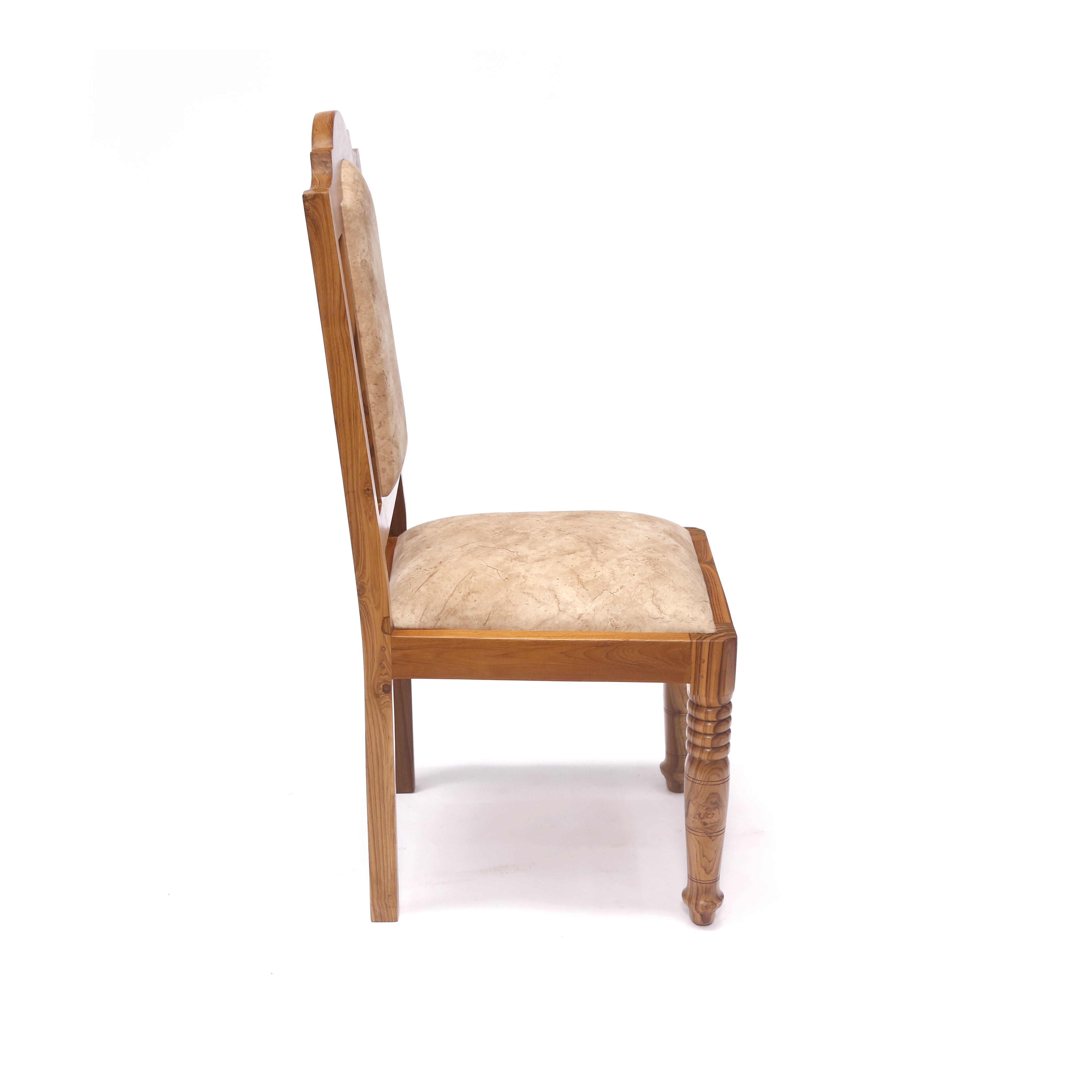 Teak Wood Traditional Dinning office all purpose Chair Creamy color Dining Chair