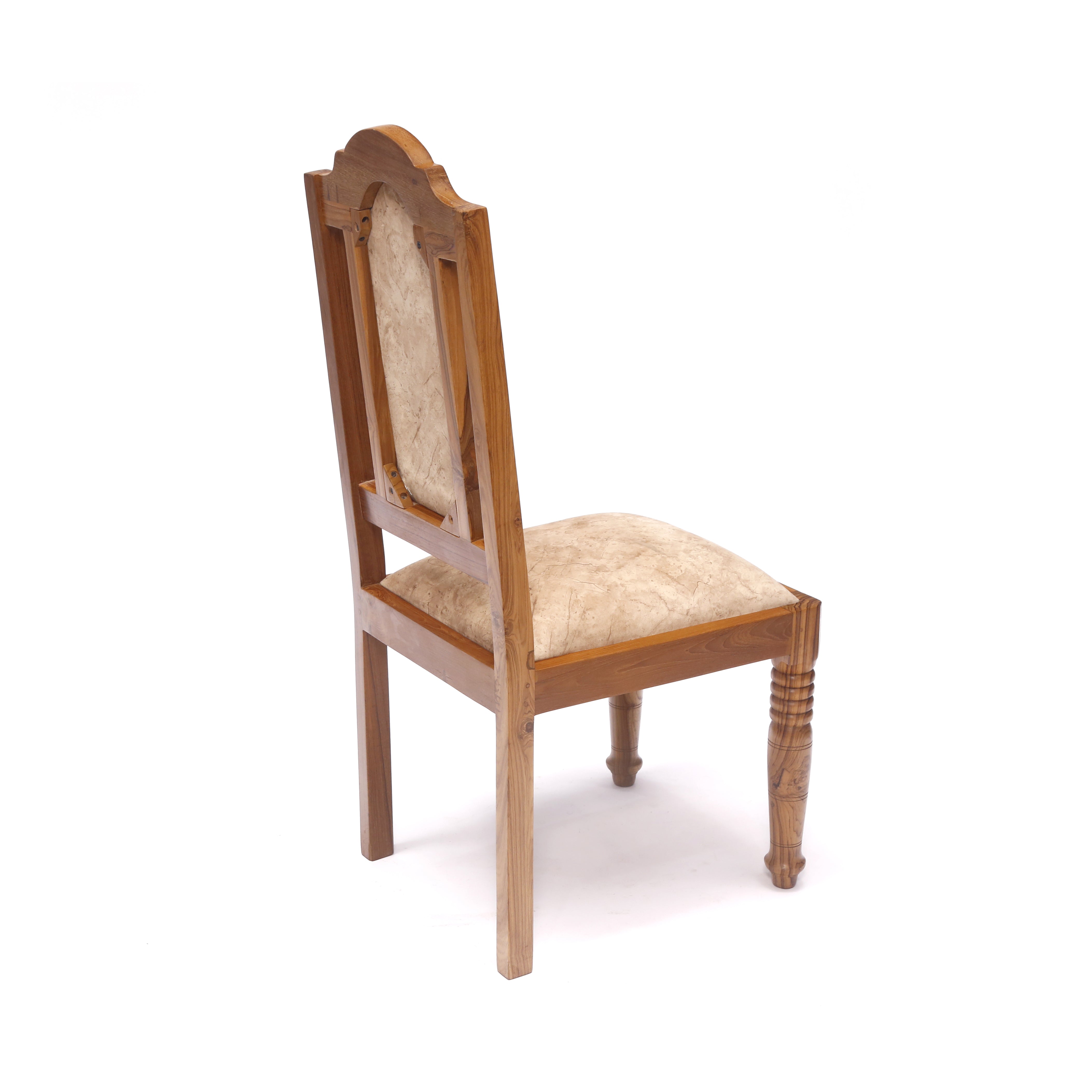 Teak Wood Traditional Dinning office all purpose Chair Creamy color Dining Chair