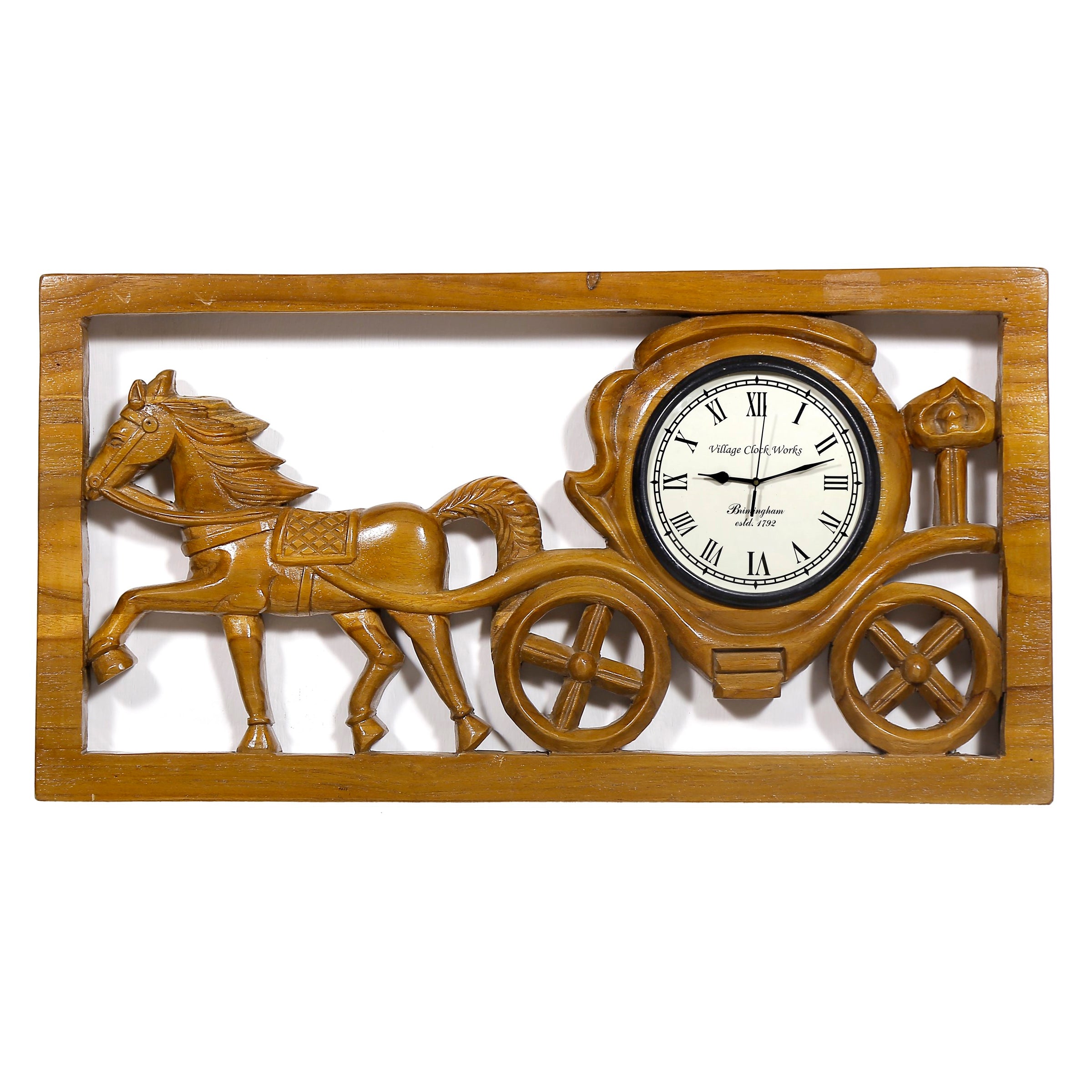 Wooden Trotting Horse Clock Clock