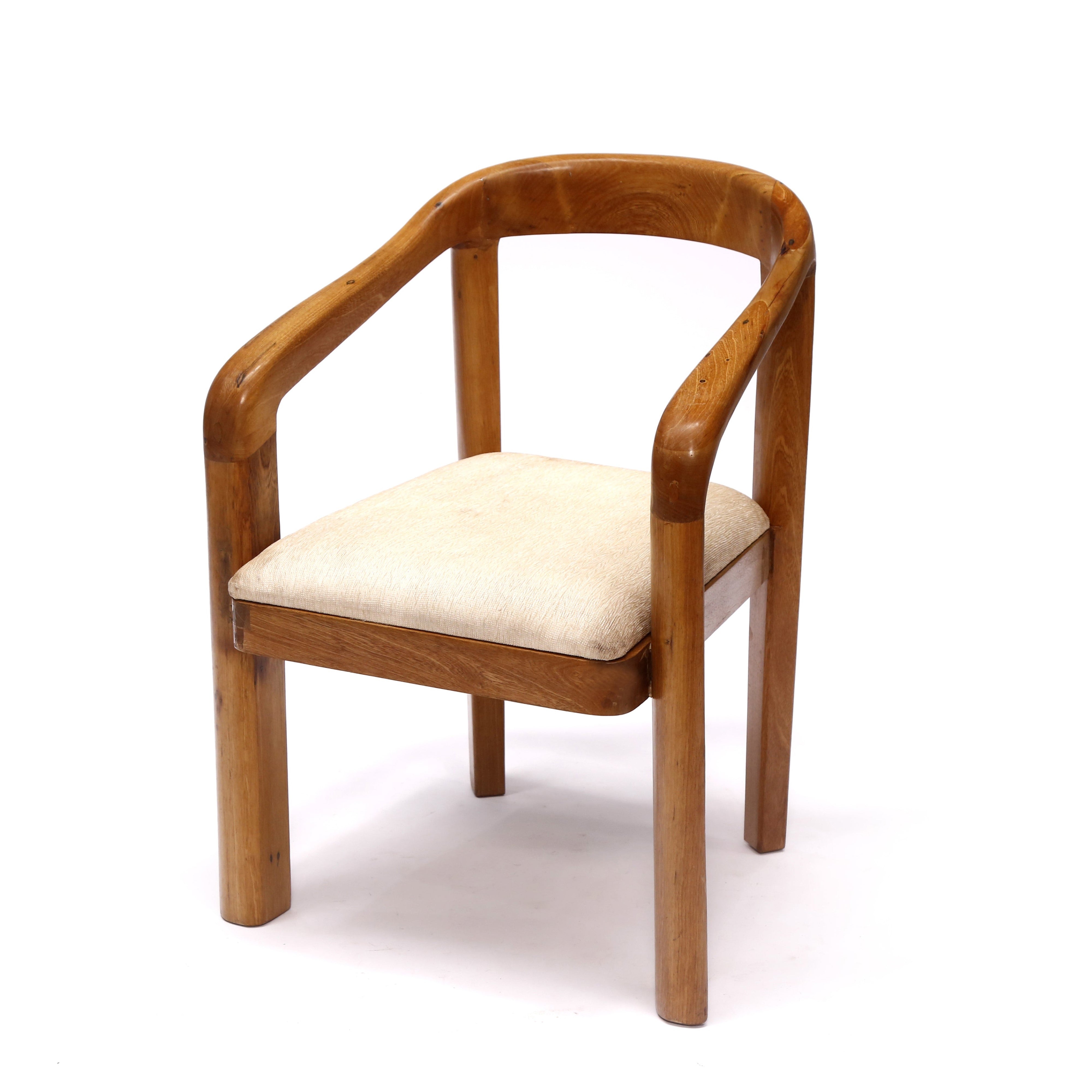 Solid wood Wooden Handmade Brown Low Back Chair Arm Chair