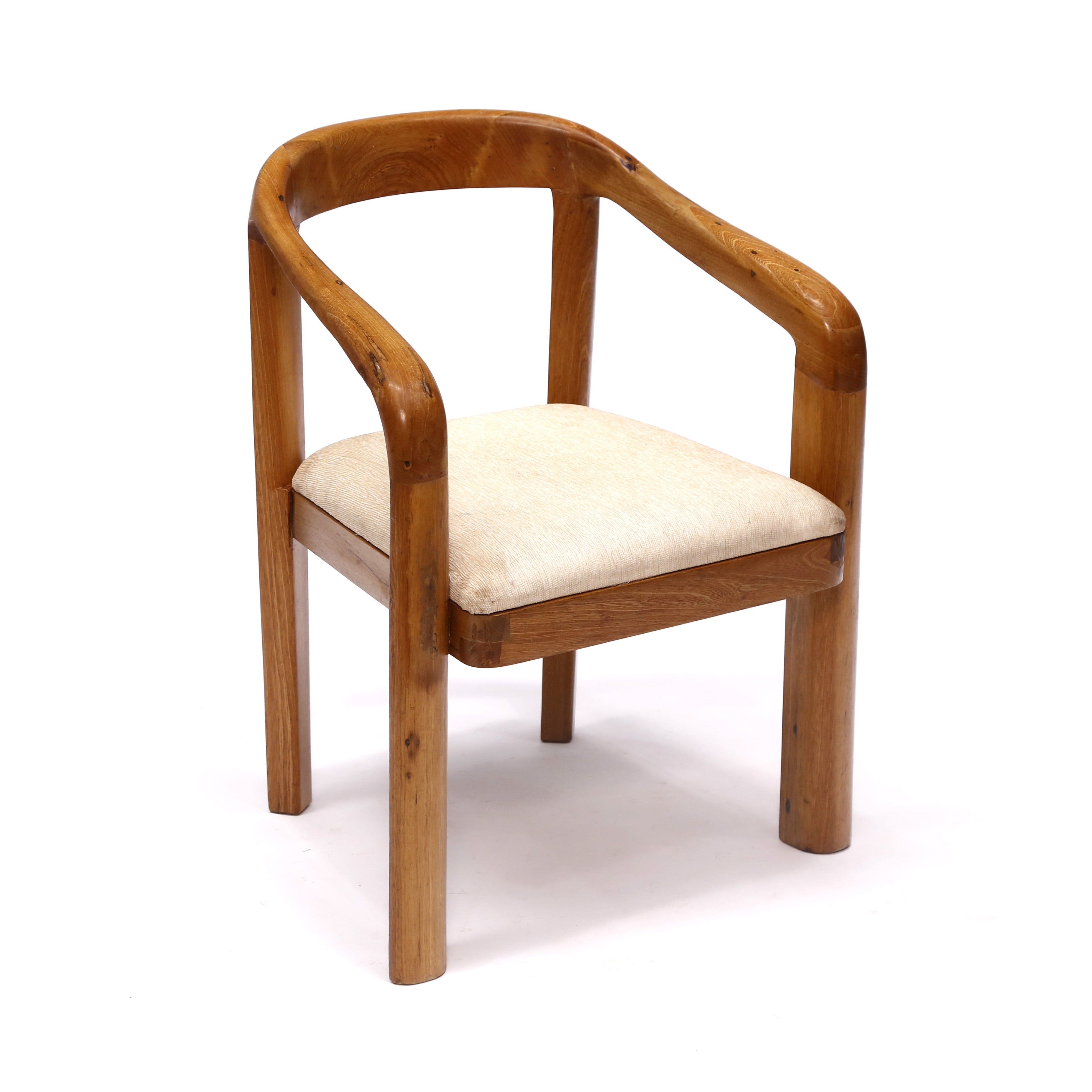 Solid wood Wooden Handmade Brown Low Back Chair Arm Chair