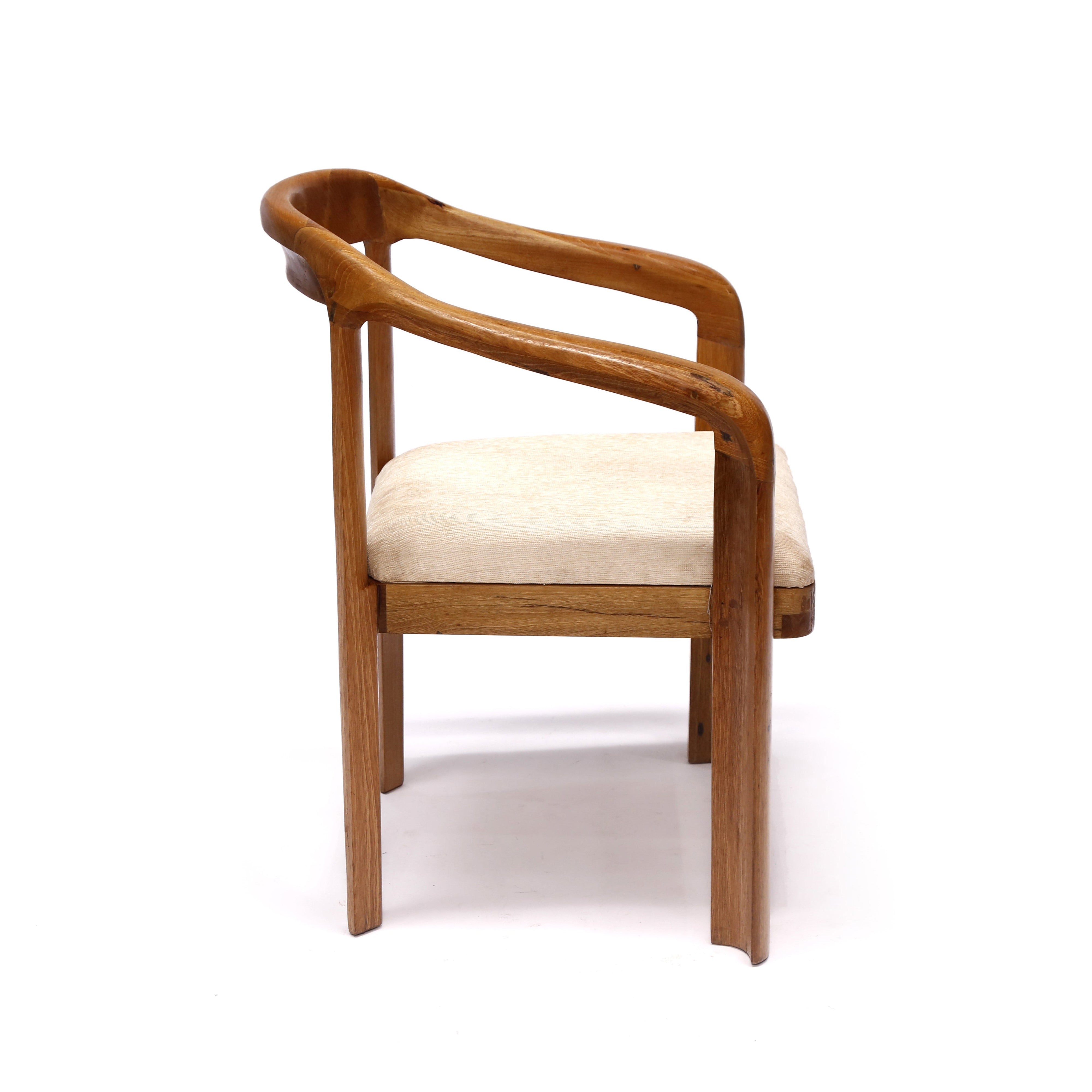 Solid wood Wooden Handmade Brown Low Back Chair Arm Chair