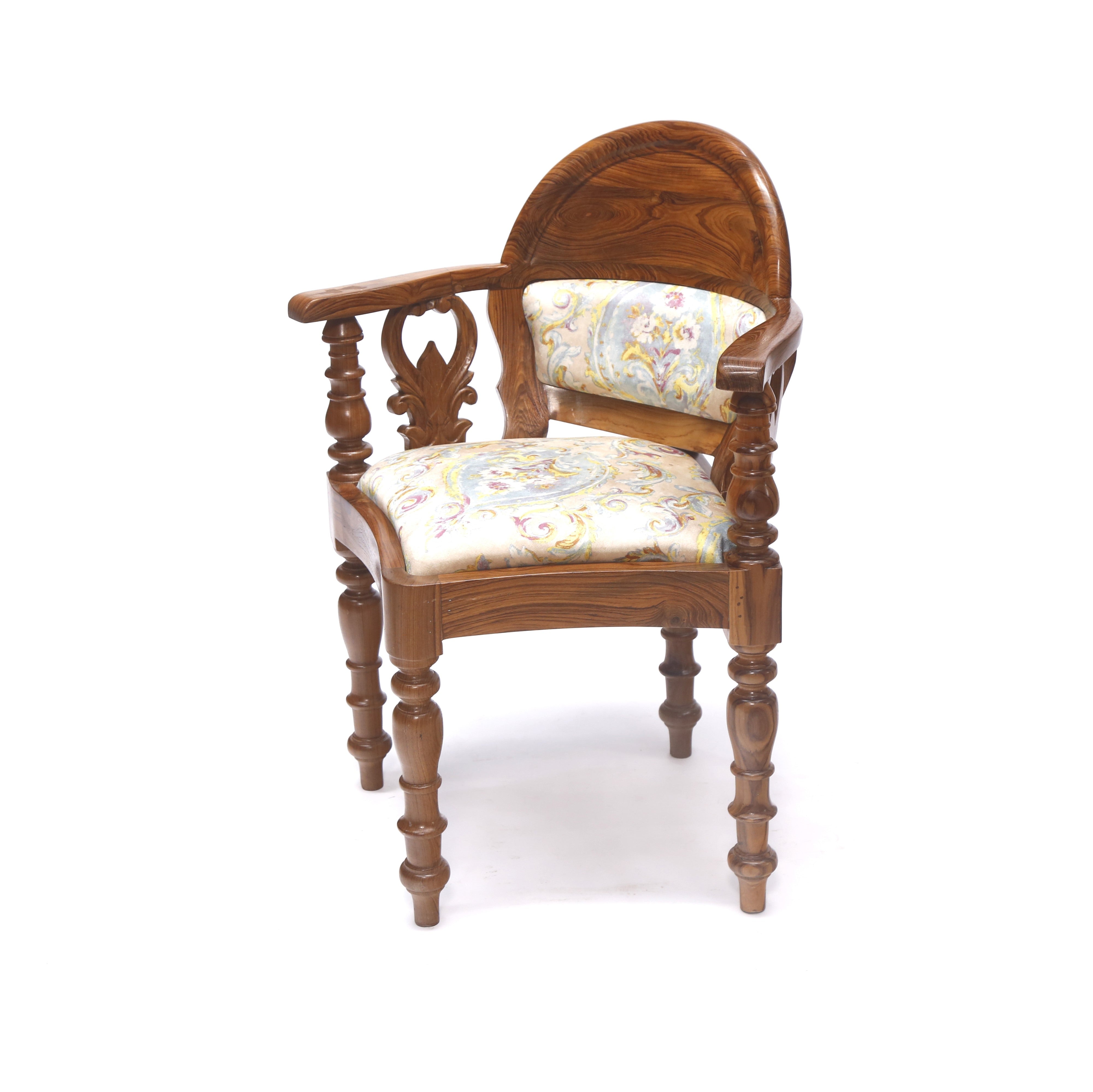 Natural Polish Carved Chair Corner Chair