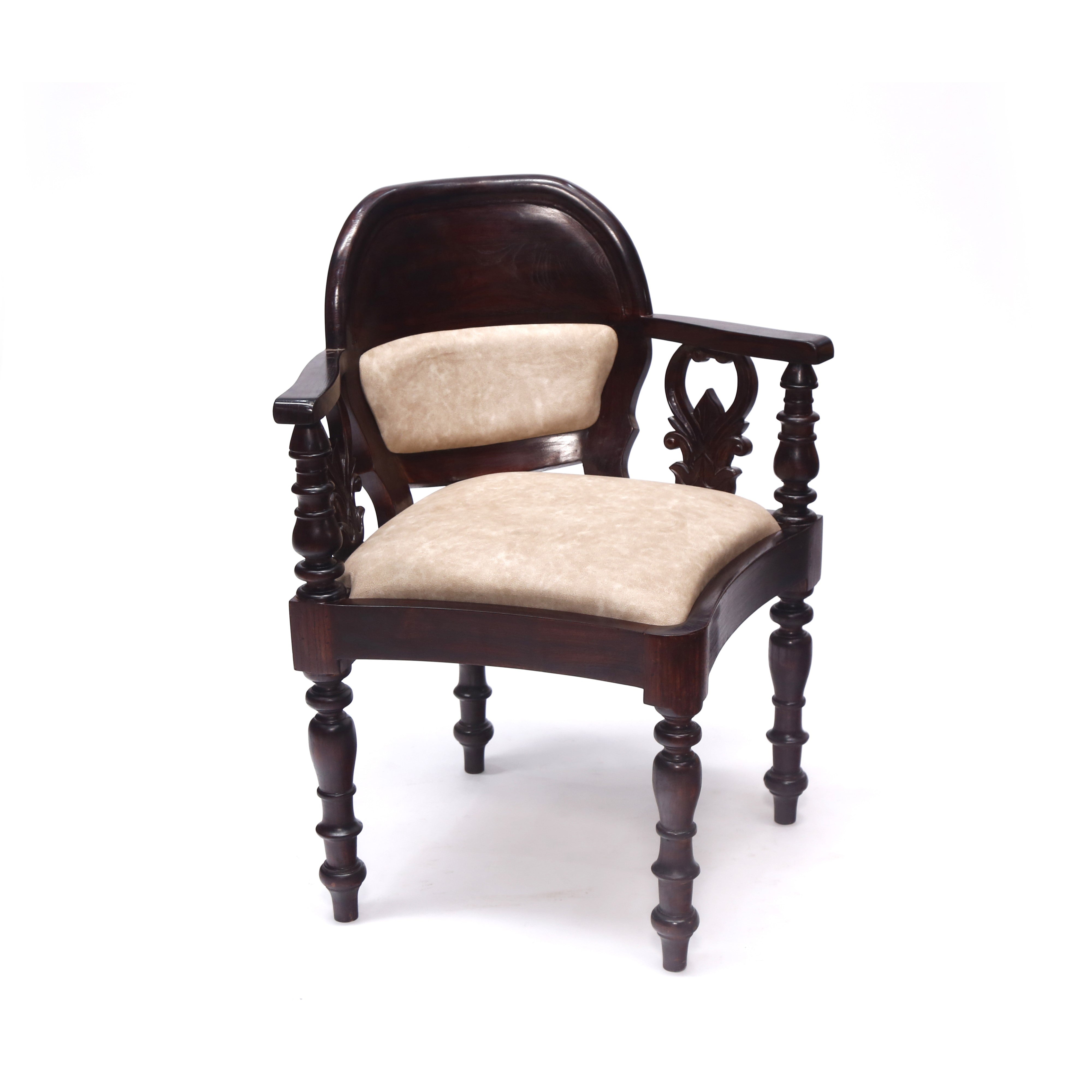 Simple Teak Carved Chair Arm Chair