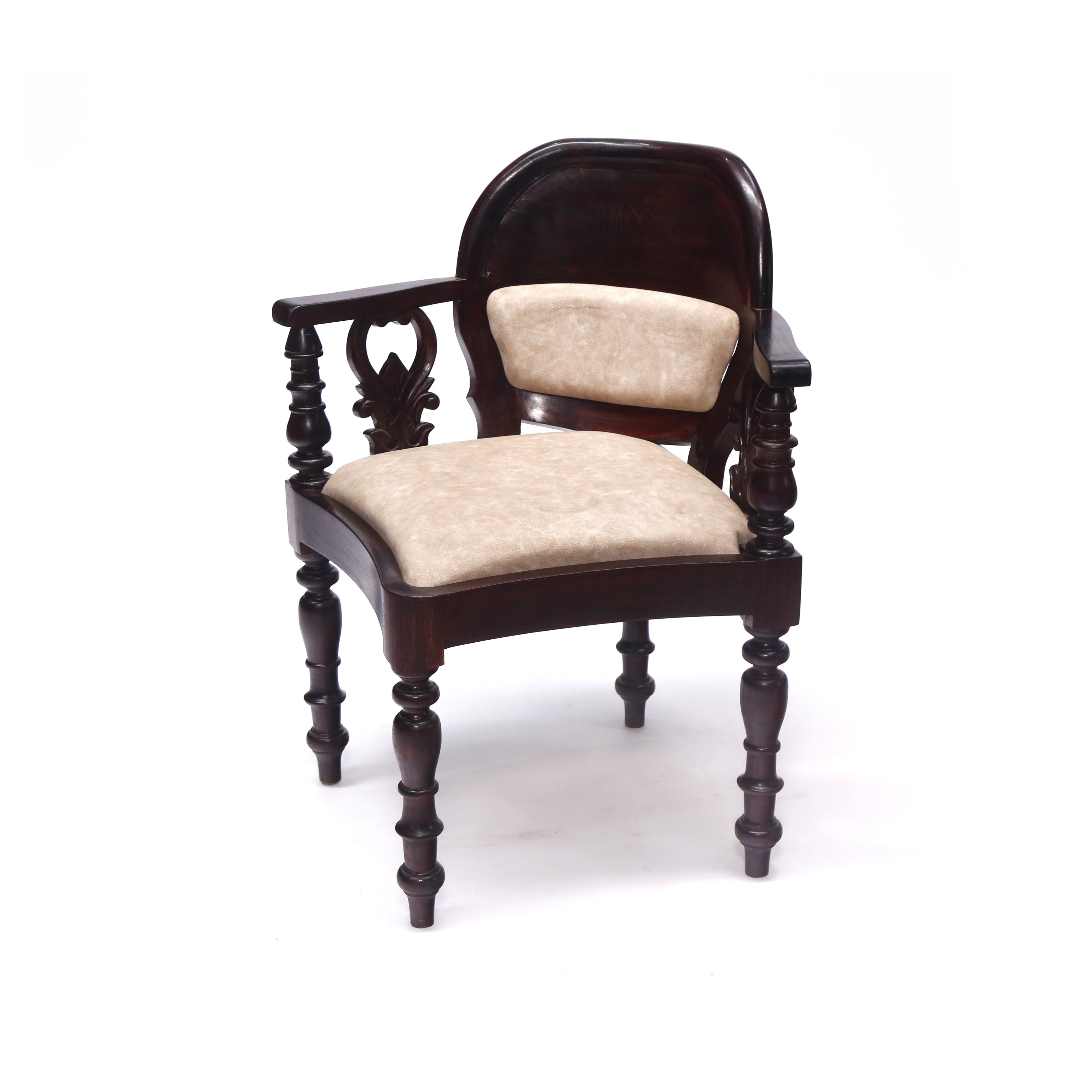 Simple Teak Carved Chair Arm Chair