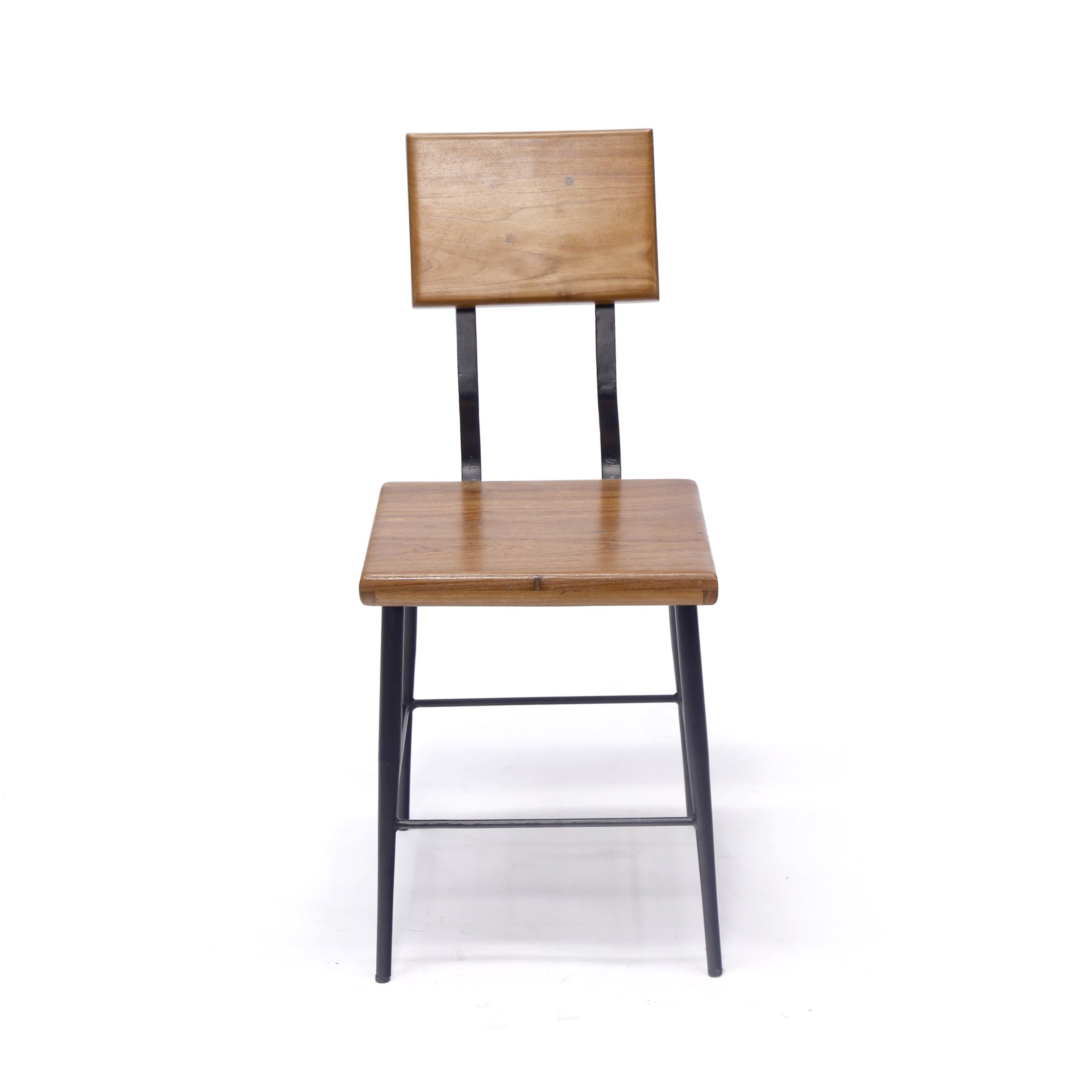 (Set of 2) Teak Wood Metallic Chair Dining Chair