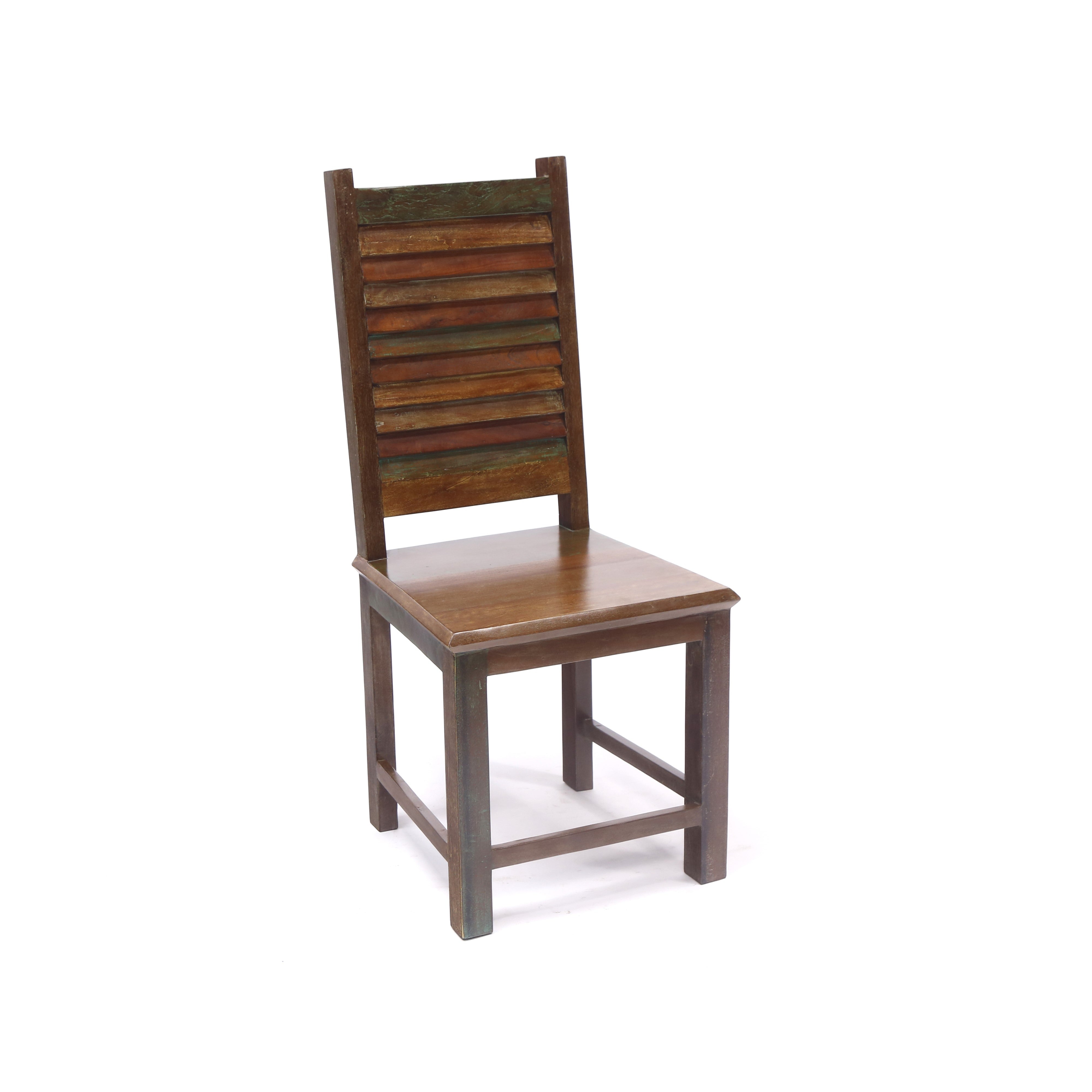 Shutter Back old colour Wood Chair Dining Chair