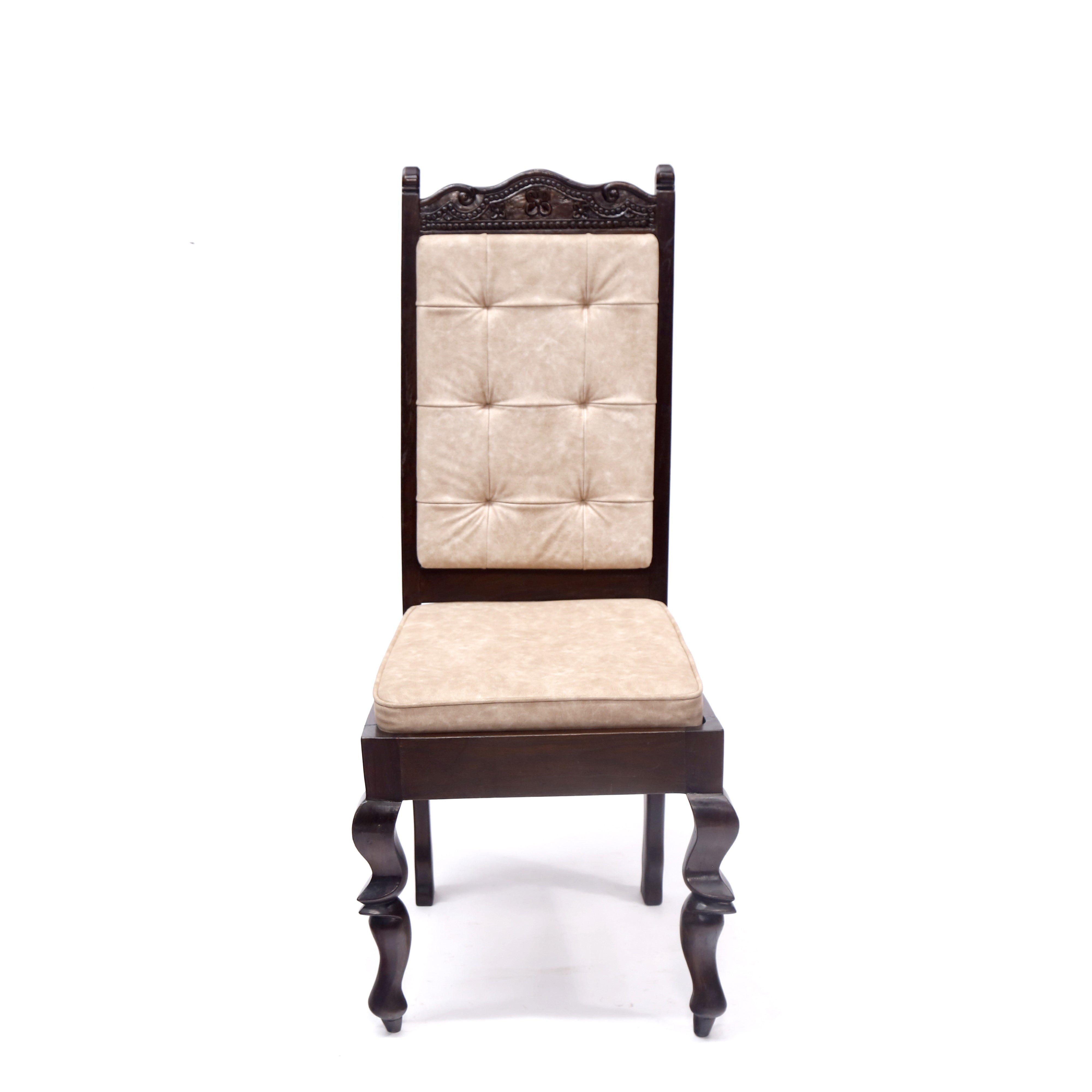 Carved Head Long Back Twisted Leg Dining Chair Dining Chair