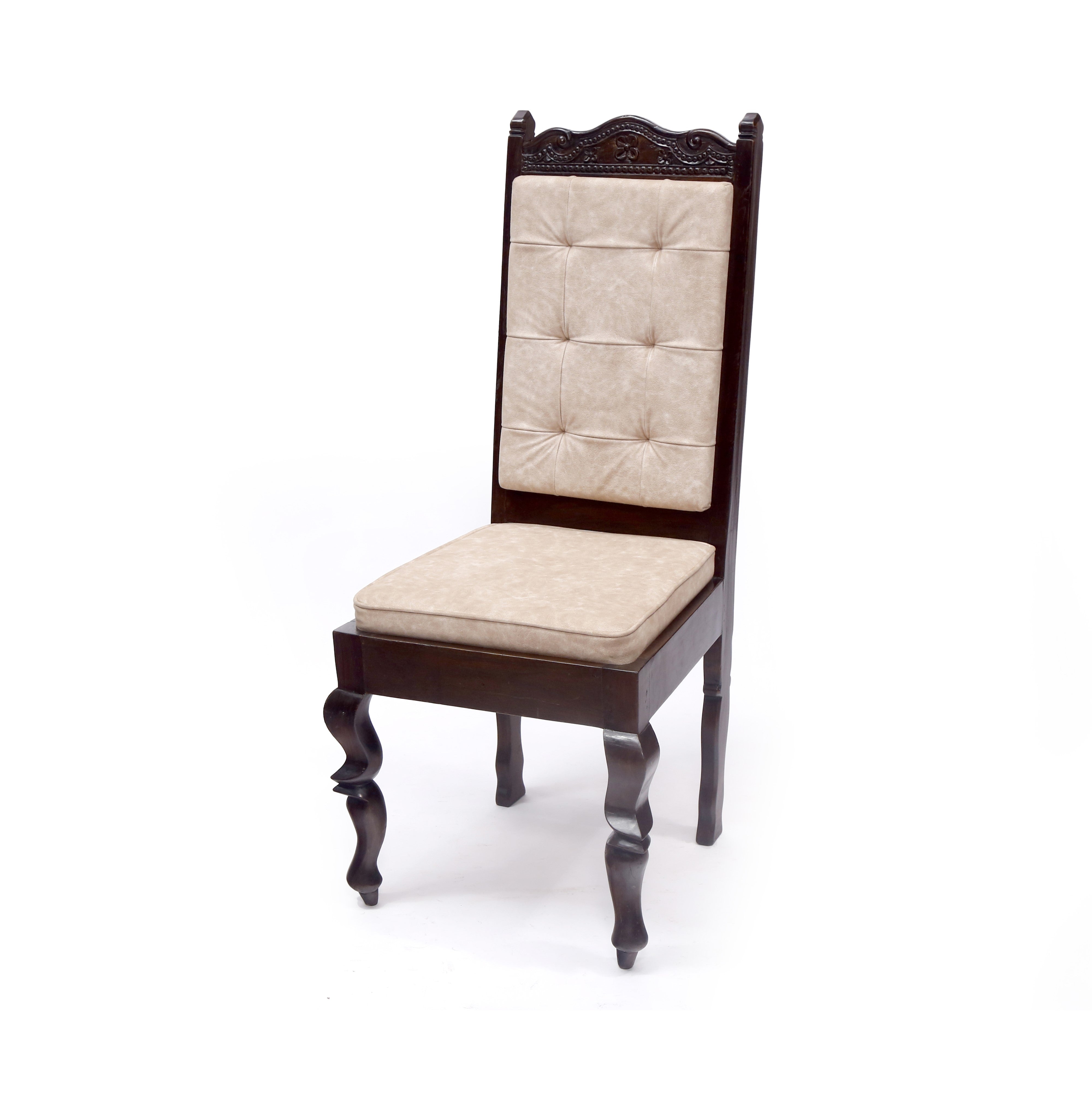 Carved Head Long Back Twisted Leg Dining Chair Dining Chair