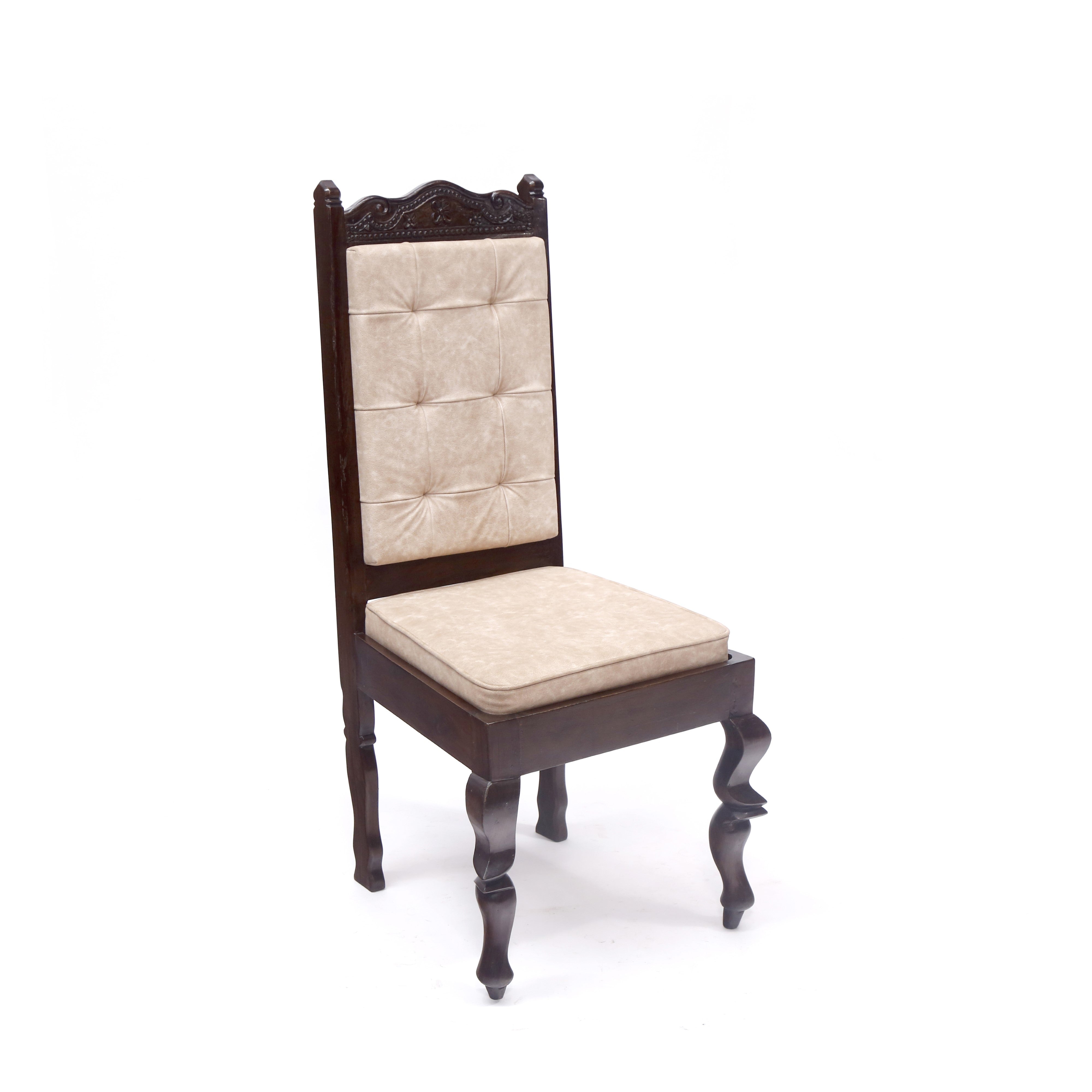 Carved Head Long Back Twisted Leg Dining Chair Dining Chair