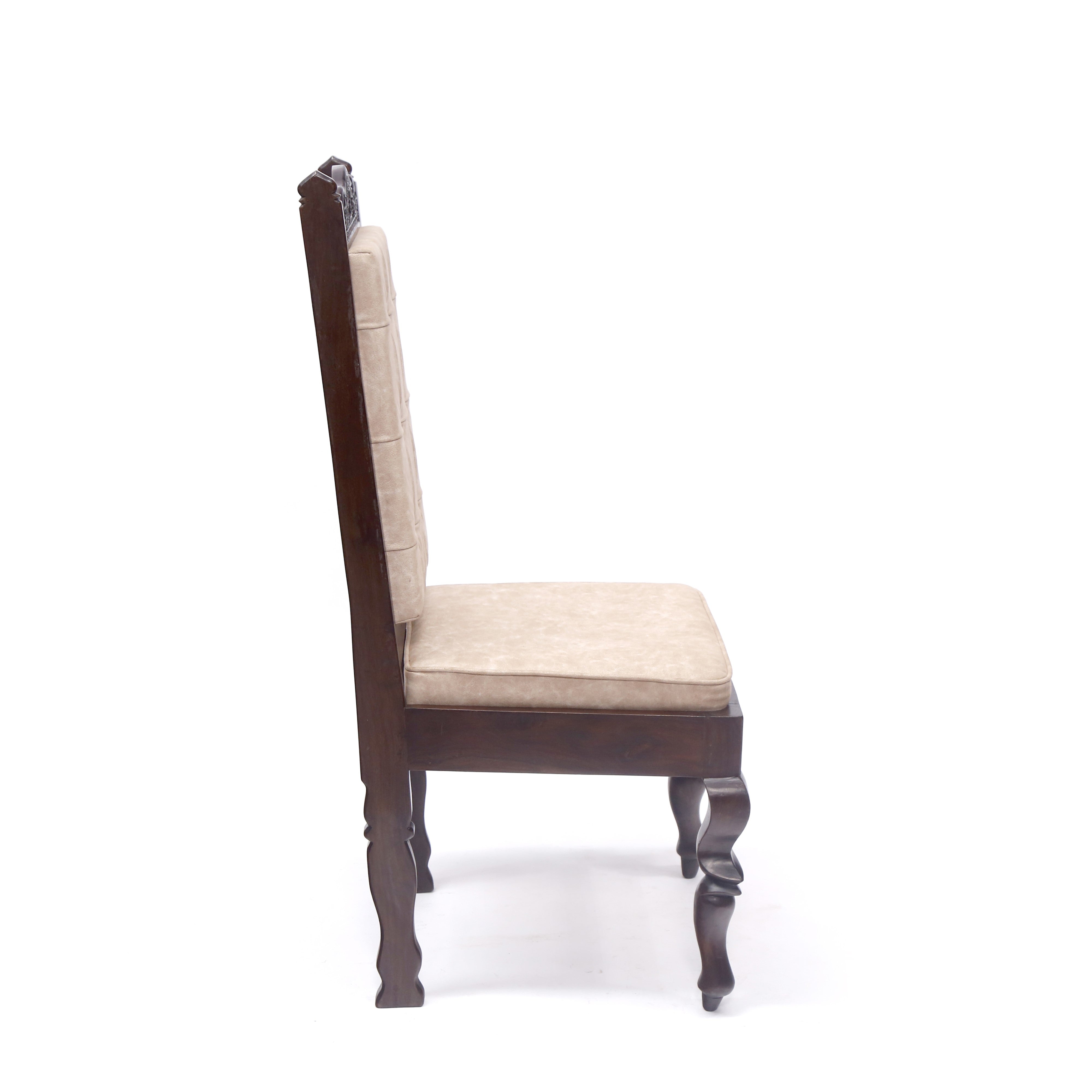 Carved Head Long Back Twisted Leg Dining Chair Dining Chair