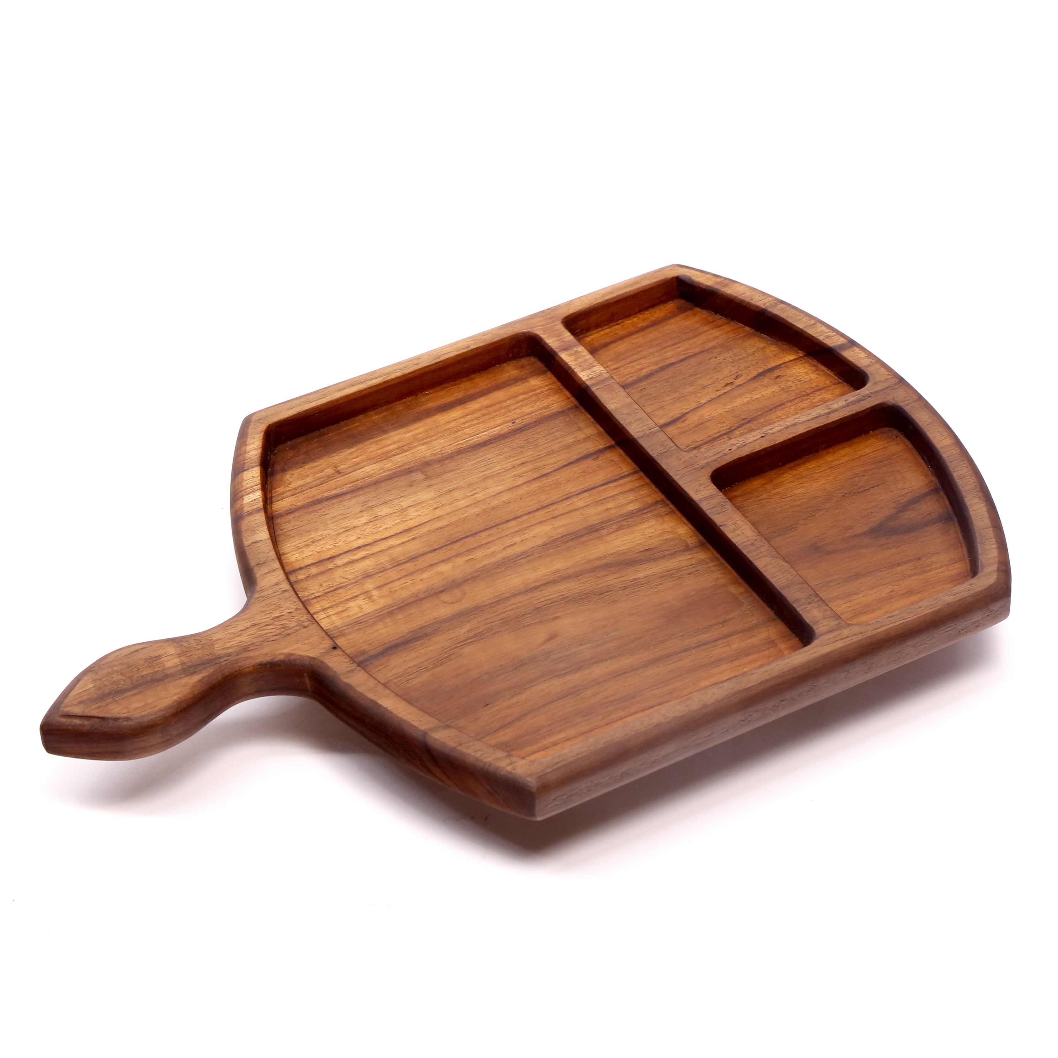Pan Shaped Wooden Tray Platter