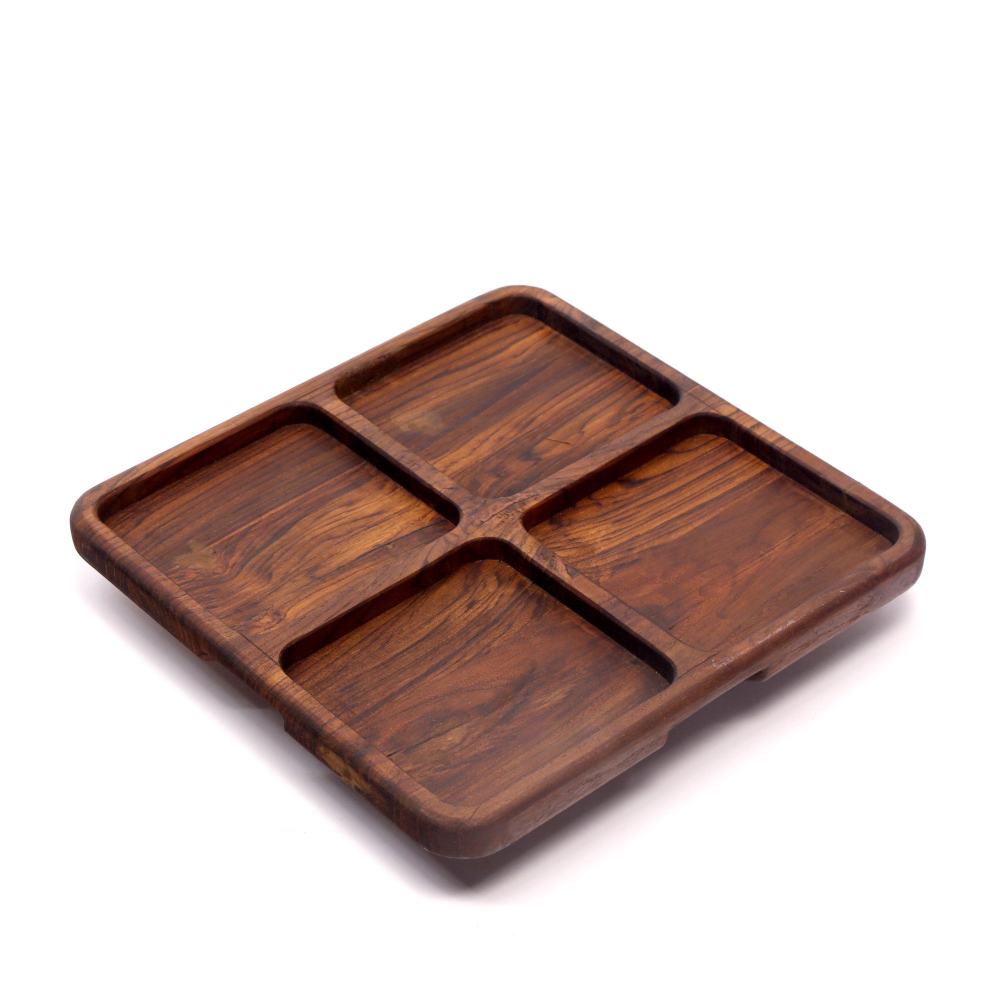Slim compartments wooden platter Platter