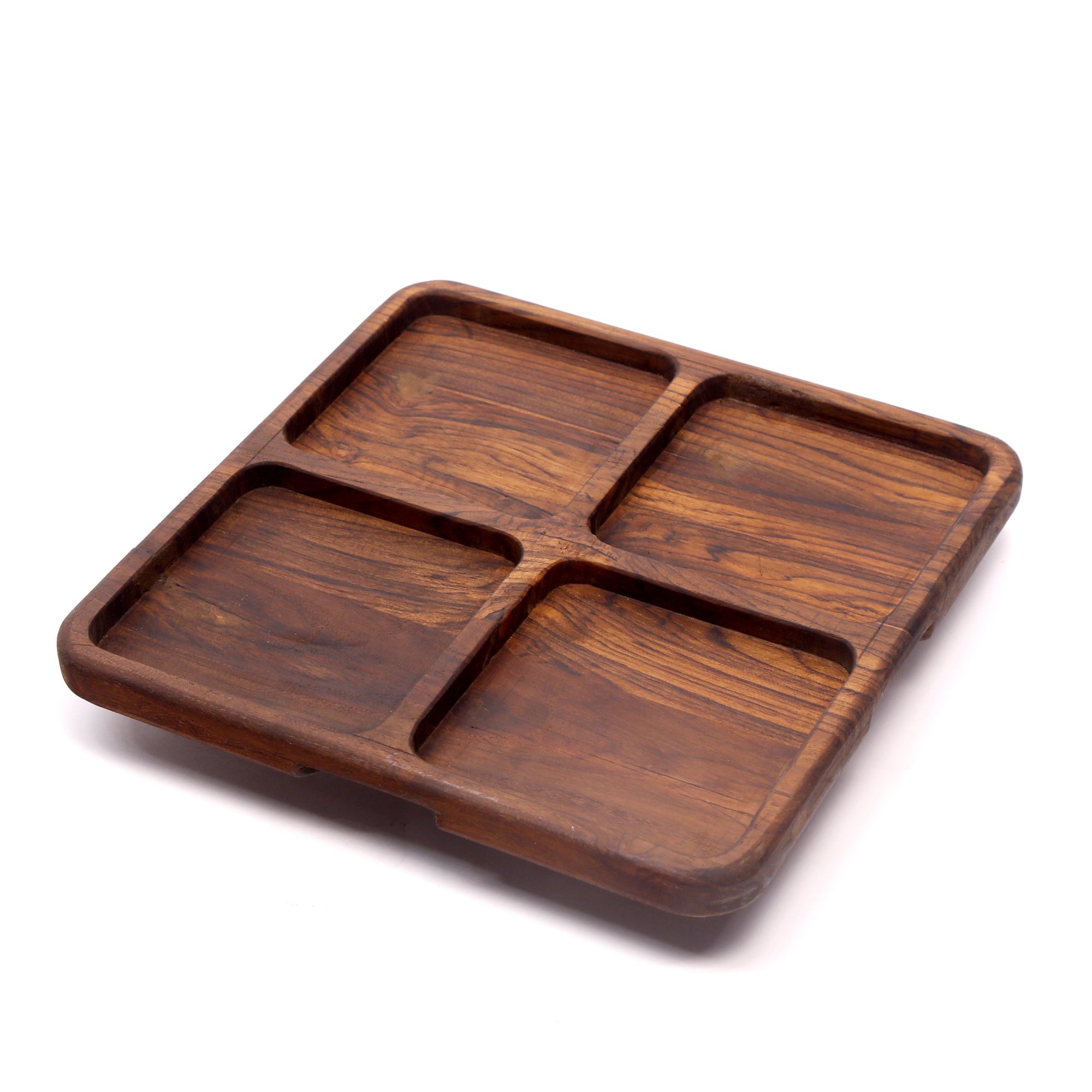 Slim compartments wooden platter Platter