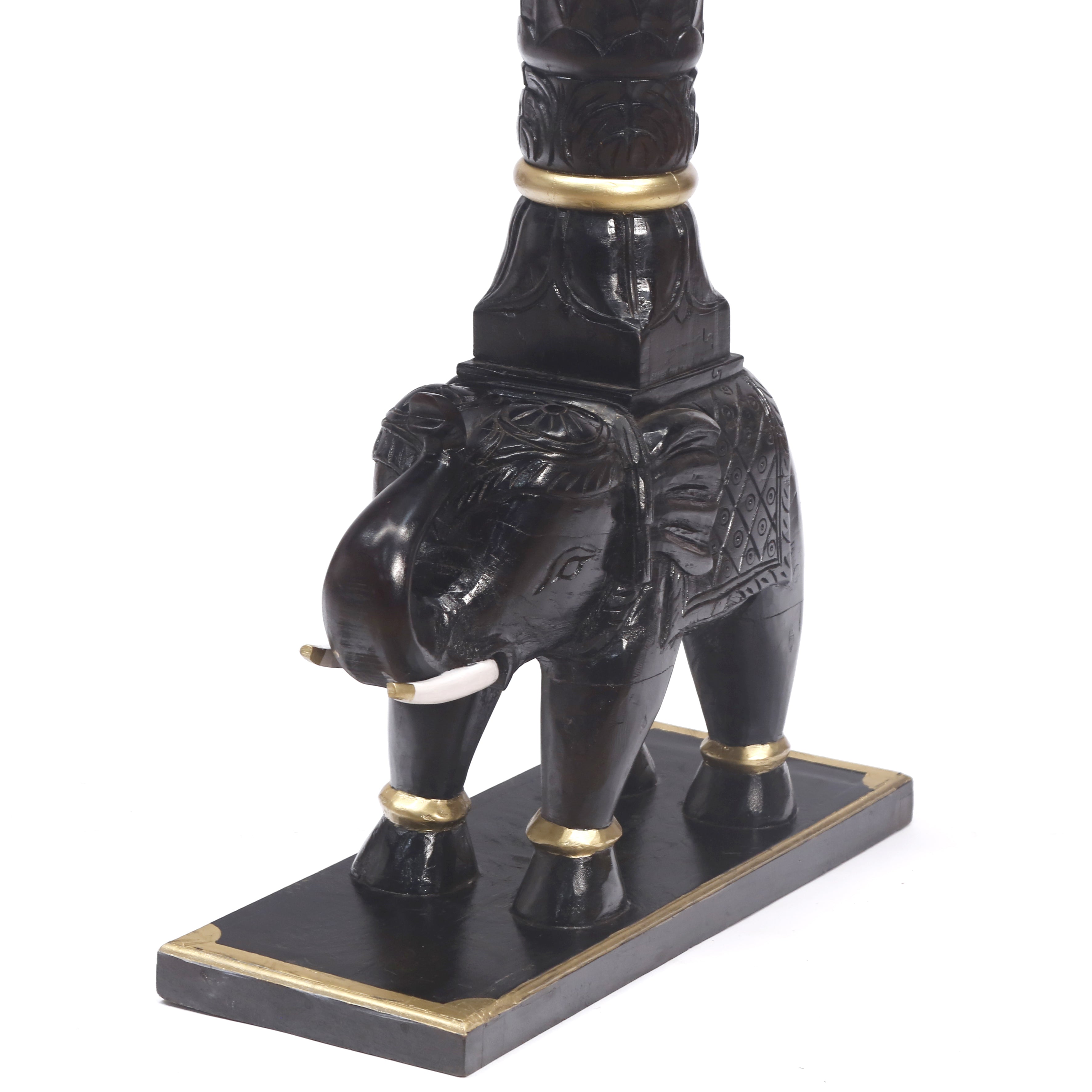 Solid Wood Elephant Pillar Pillar