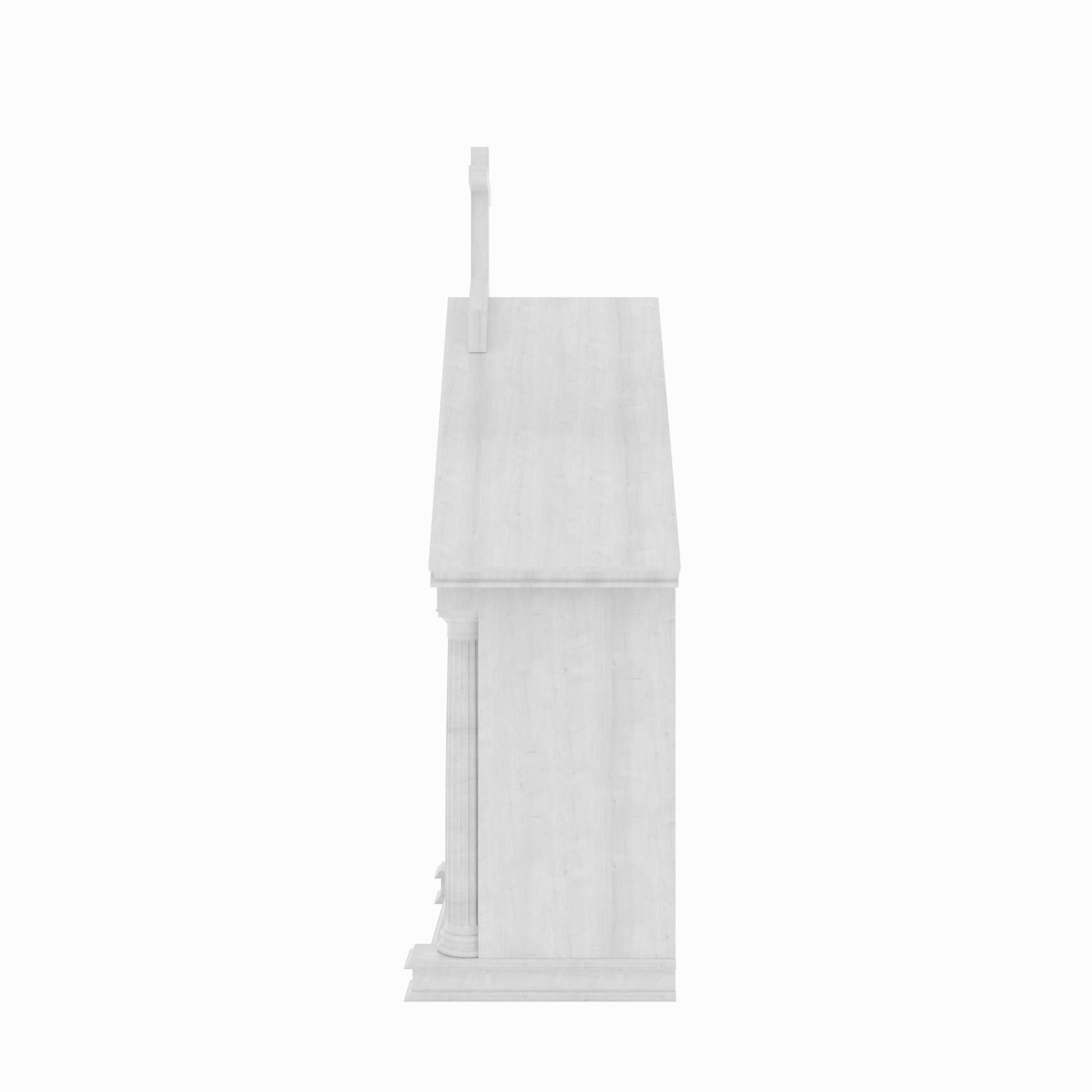 White Wooden Chapel Altar with Gothic Arch Niche & Fluted Columns Altar