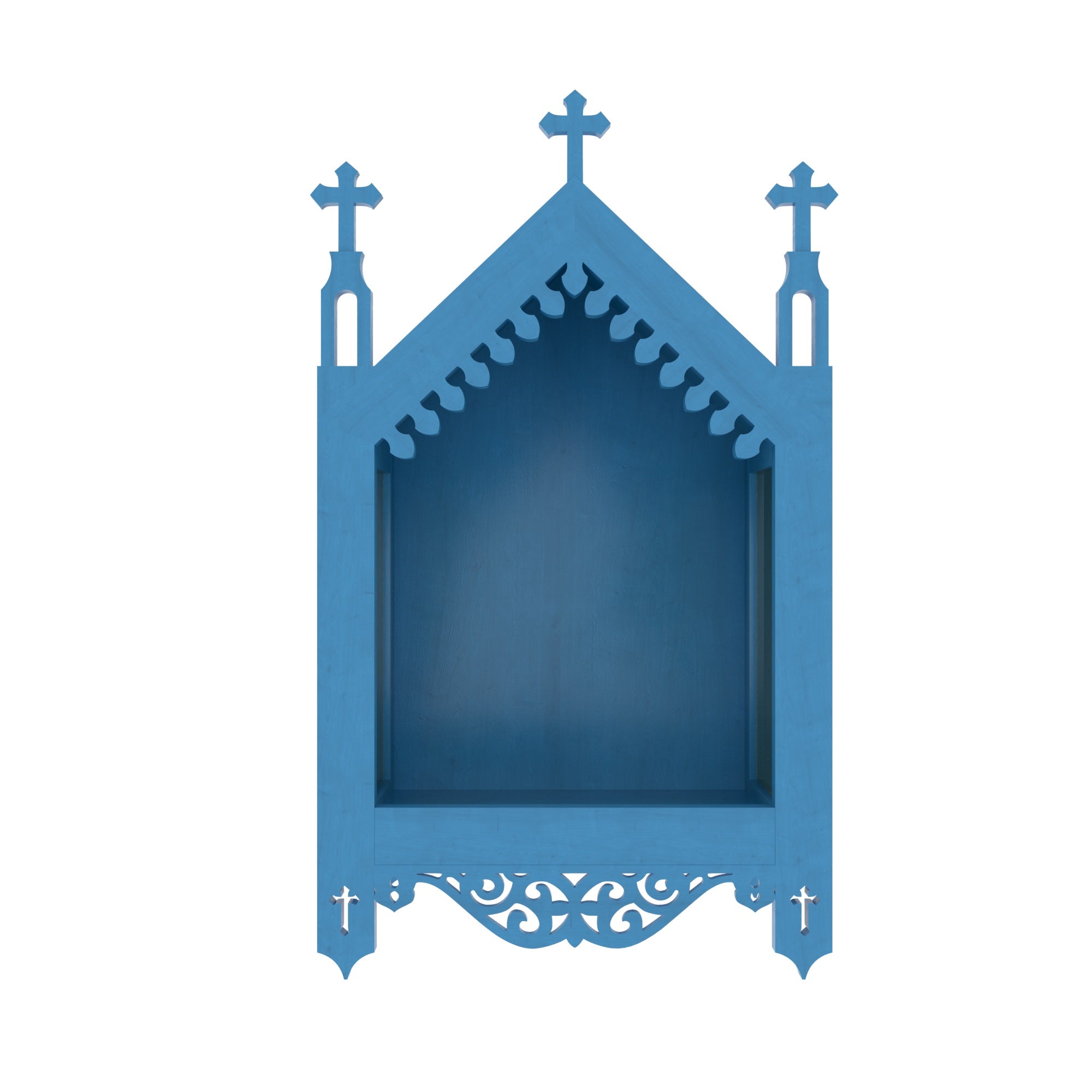Handcrafted Gothic Chapel Altar Box with Cross Finials Altar