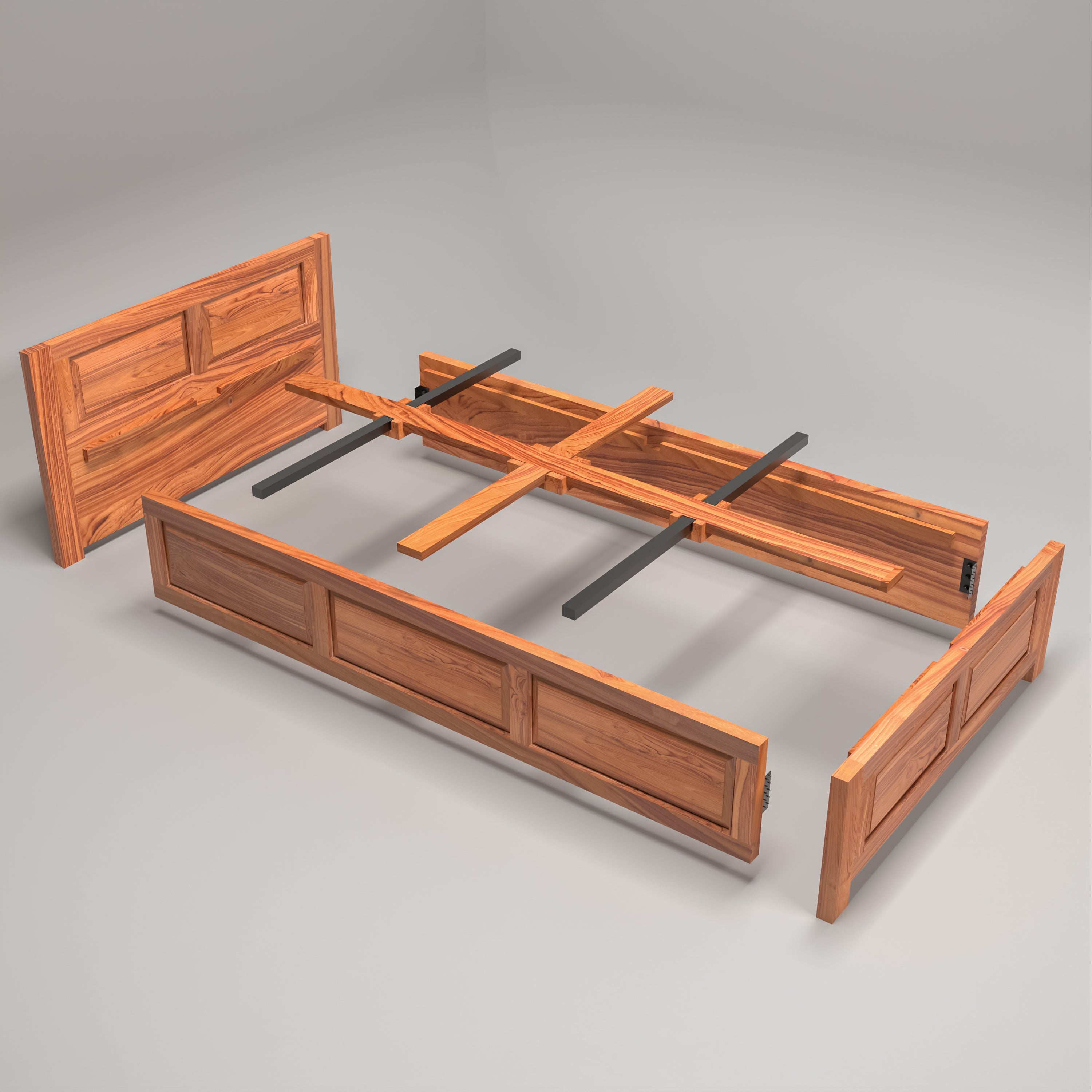 Wooden Designed Single Bed (Teak Wood) Bed