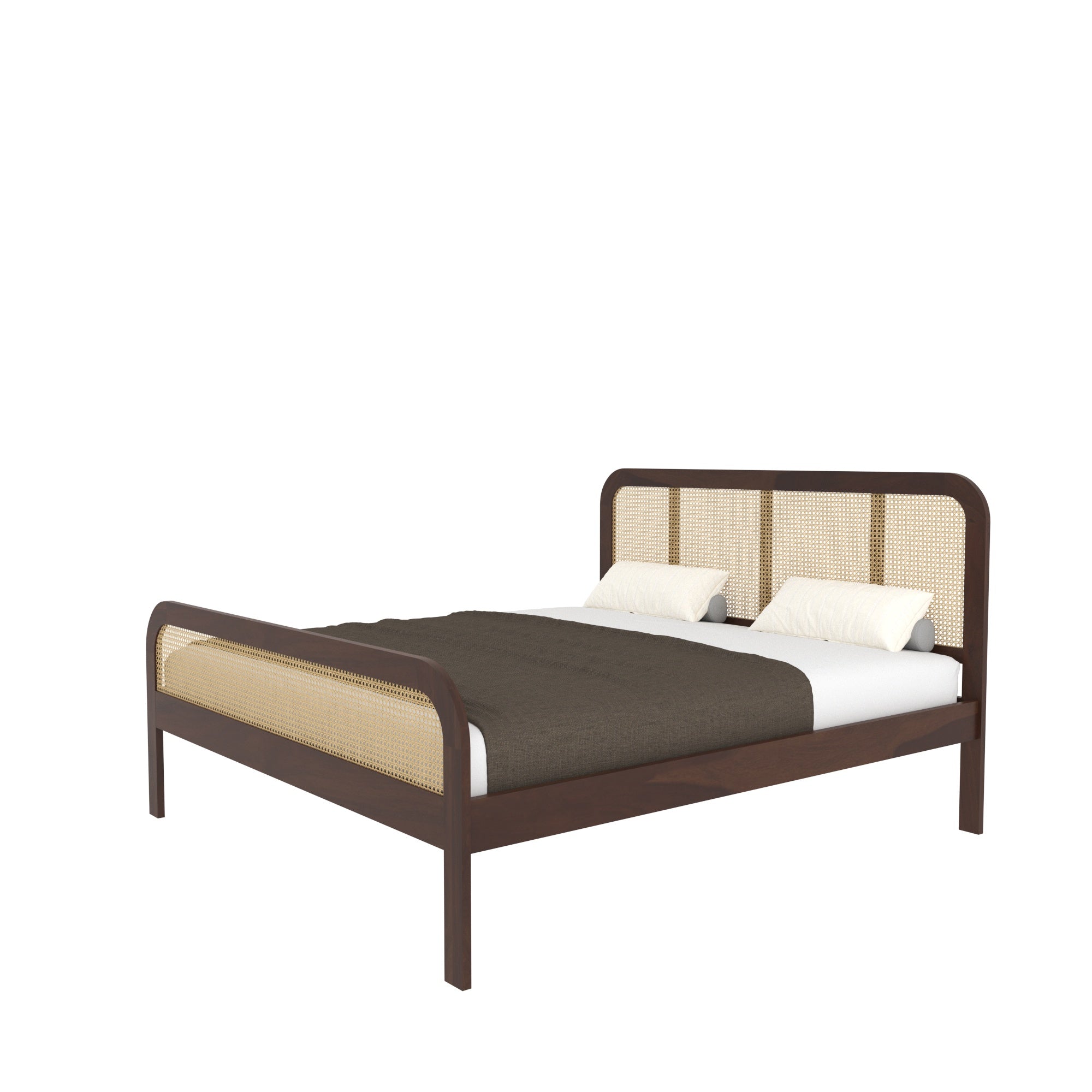 Rounded Cane Panel Bed with Soft Edges Bed