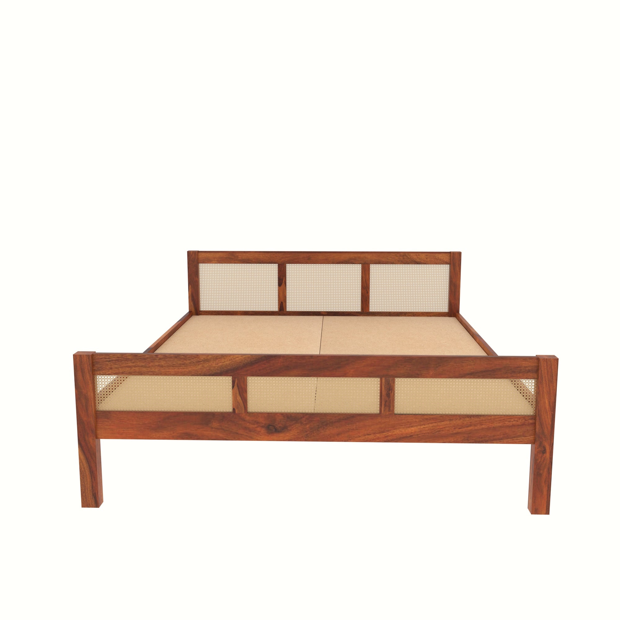 Cane Panel Bed with Contemporary Design Bed