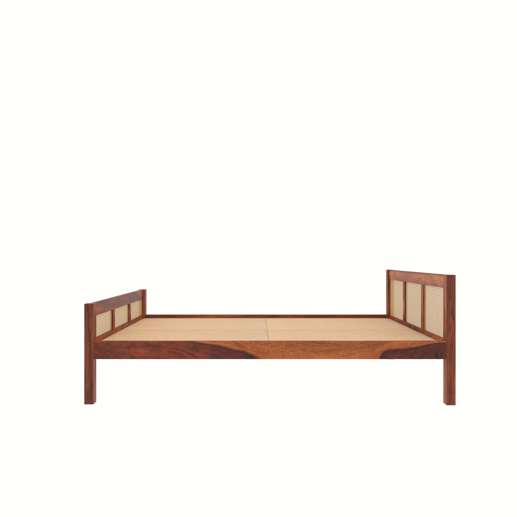 Cane Panel Bed with Contemporary Design Bed