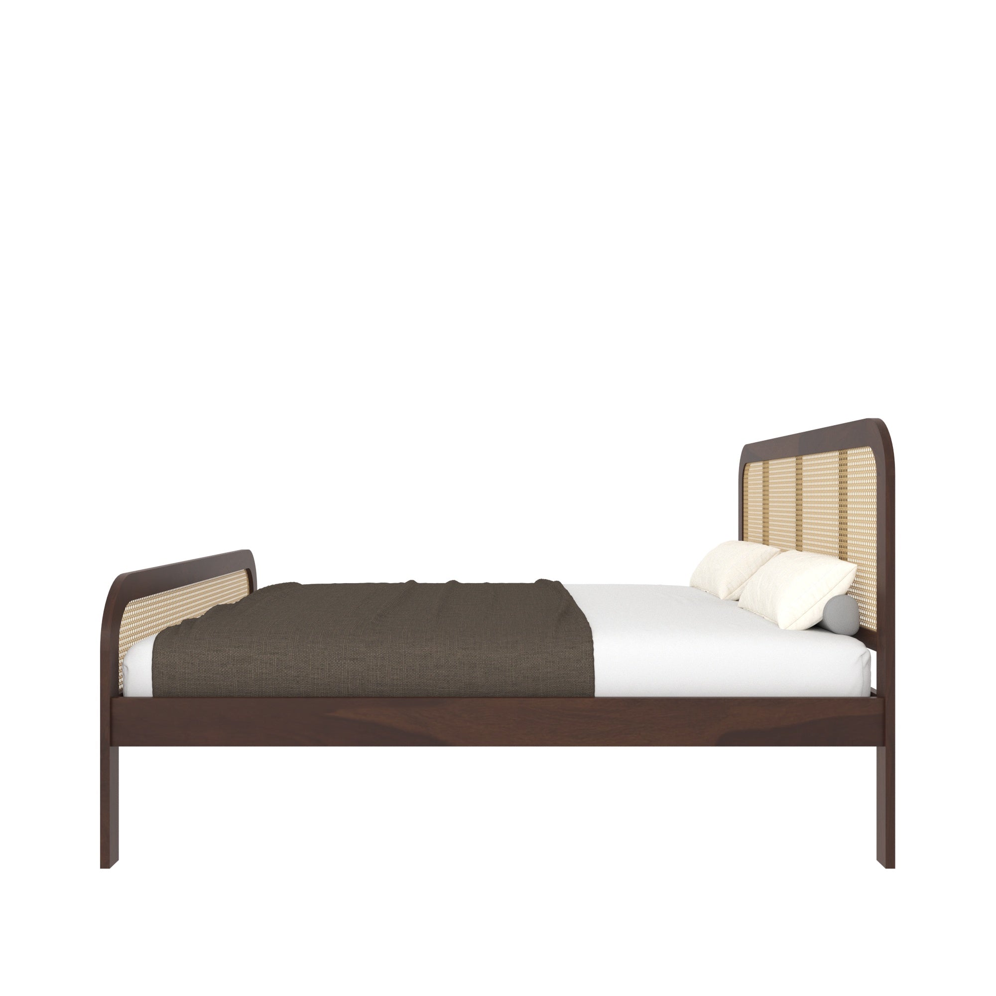 Rounded Cane Panel Bed with Soft Edges Bed