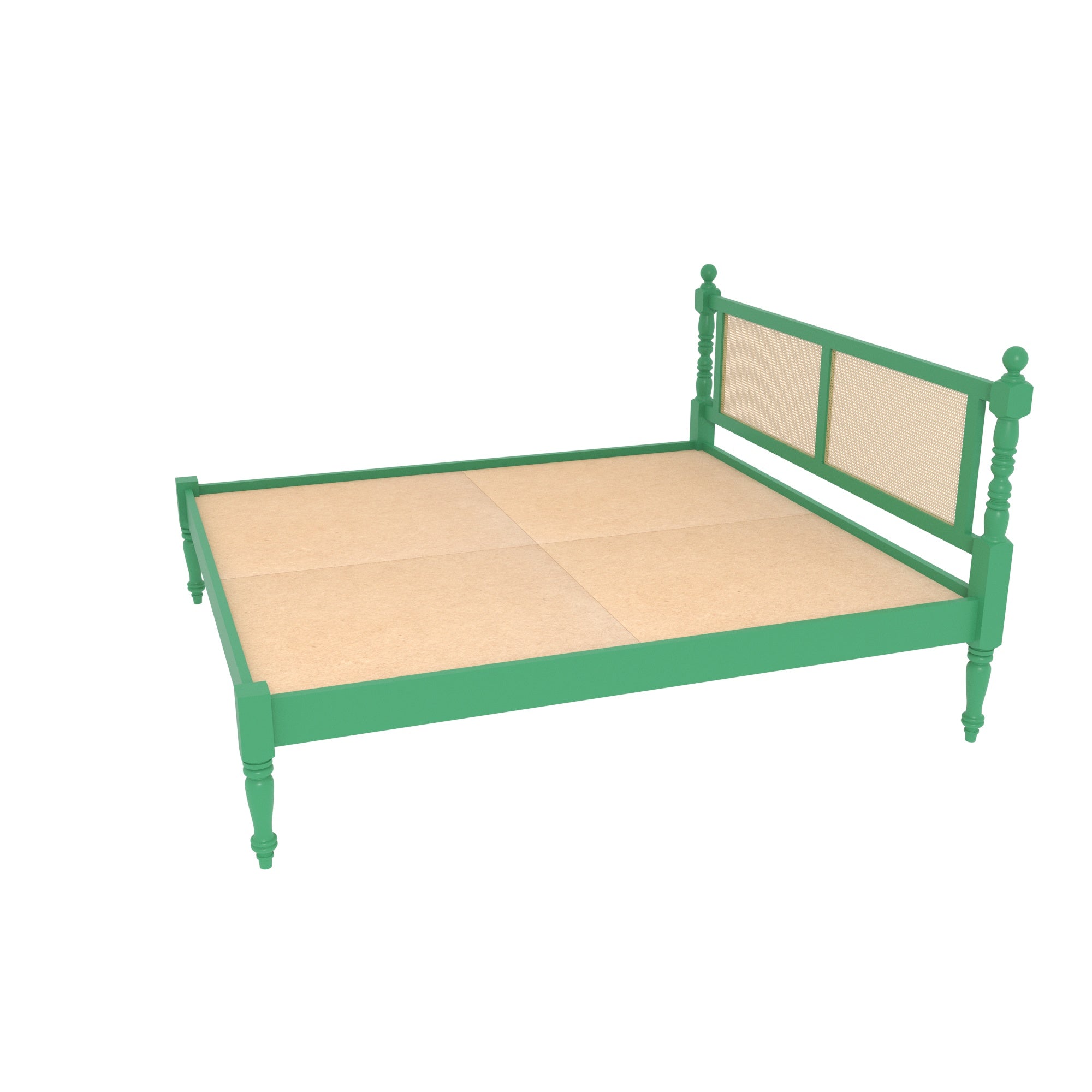 Traditional Cane Panel Bed with Turned Posts Bed